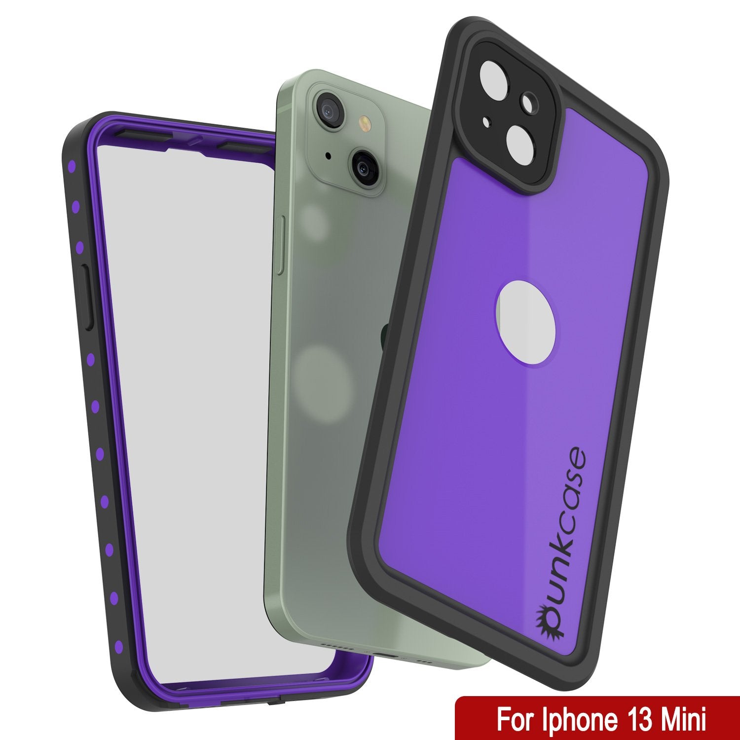 iPhone 13 Mini Waterproof IP68 Case, Punkcase [Purple] [StudStar Series] [Slim Fit] [Dirtproof]