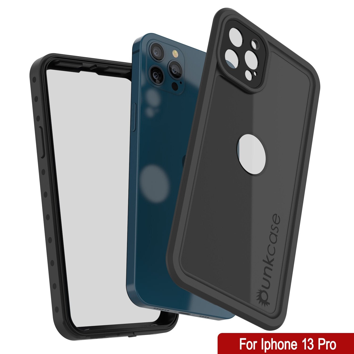 iPhone 13 Pro Waterproof IP68 Case, Punkcase [Black] [StudStar Series] [Slim Fit]