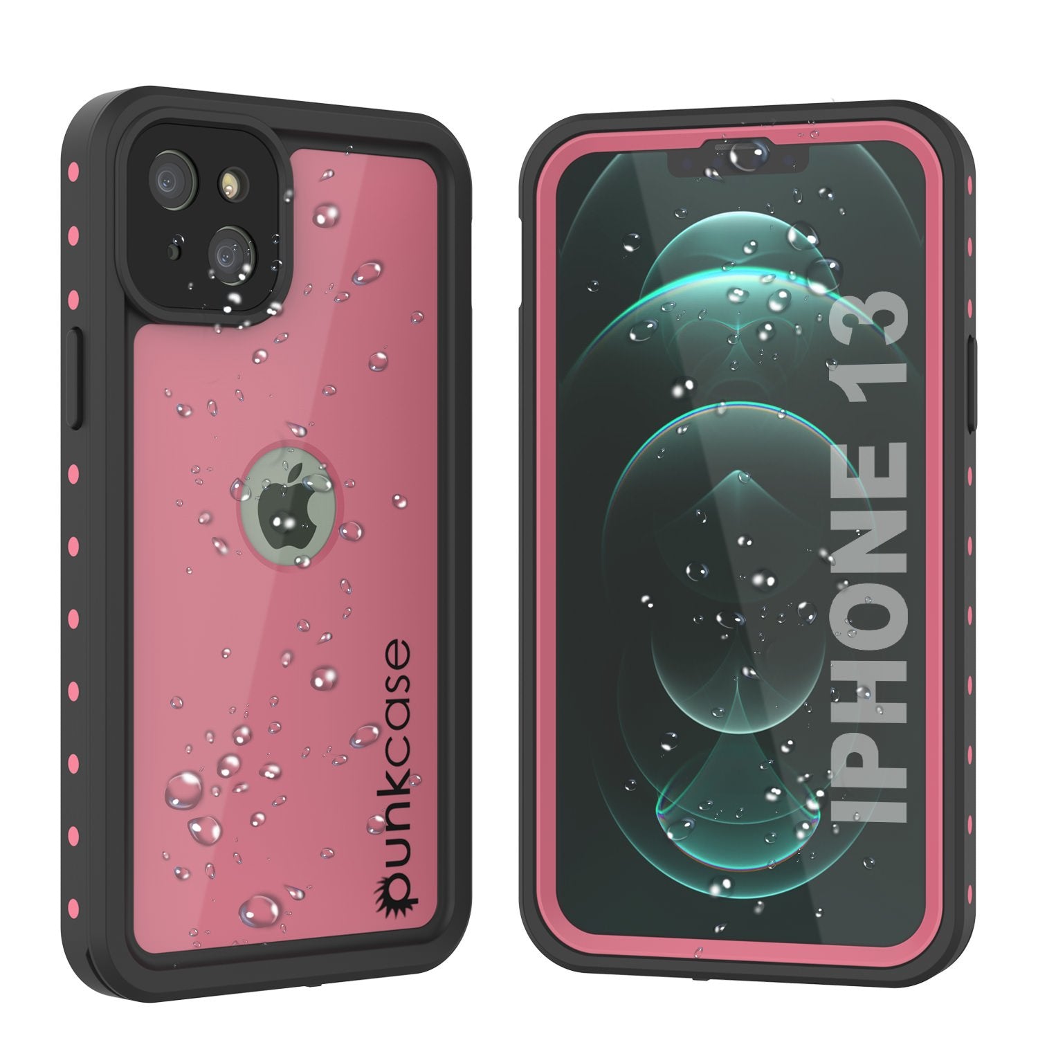 iPhone 13 Waterproof IP68 Case, Punkcase [Pink] [StudStar Series] [Slim Fit] [Dirtproof]