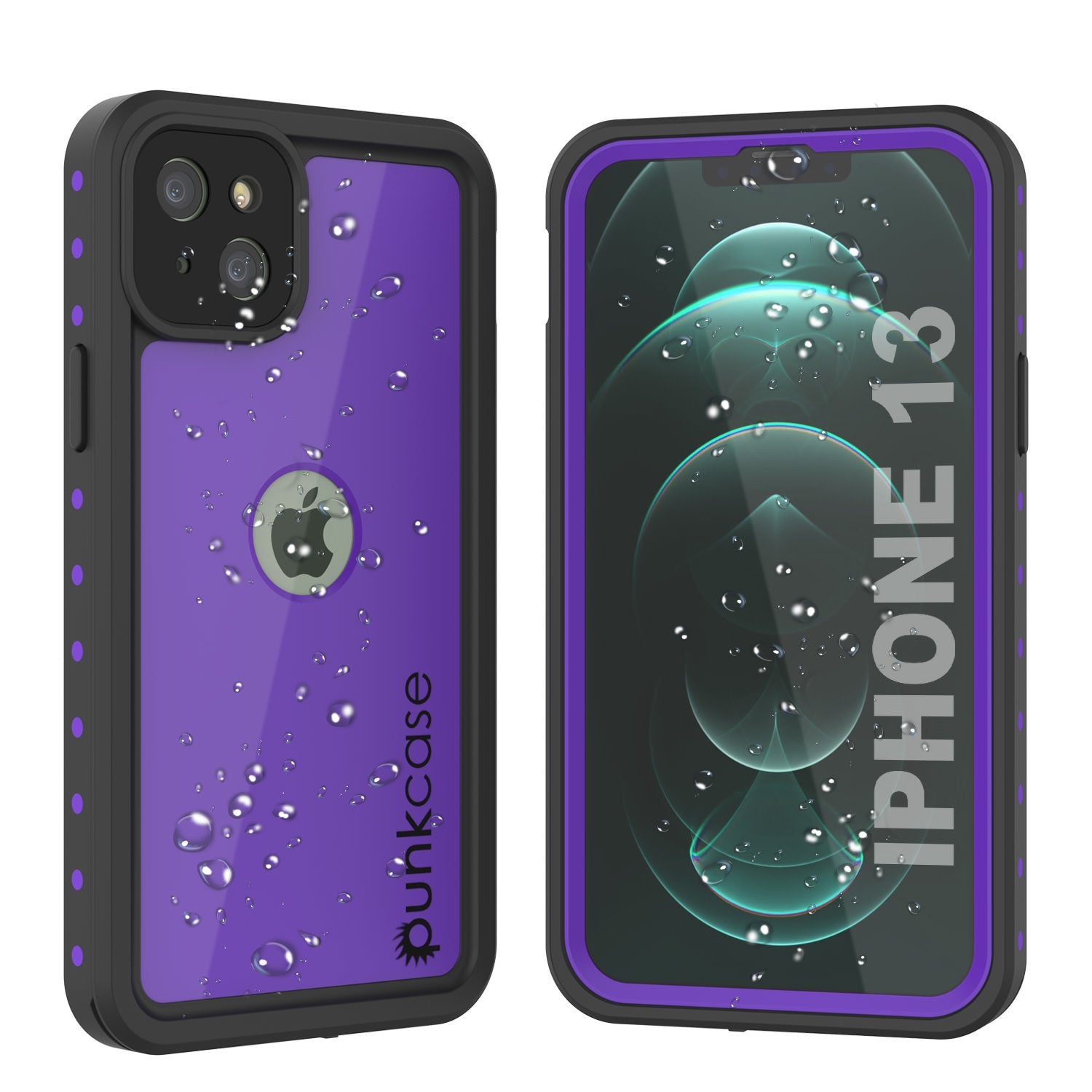 iPhone 13 Waterproof IP68 Case, Punkcase [Purple] [StudStar Series] [Slim Fit] [Dirtproof]