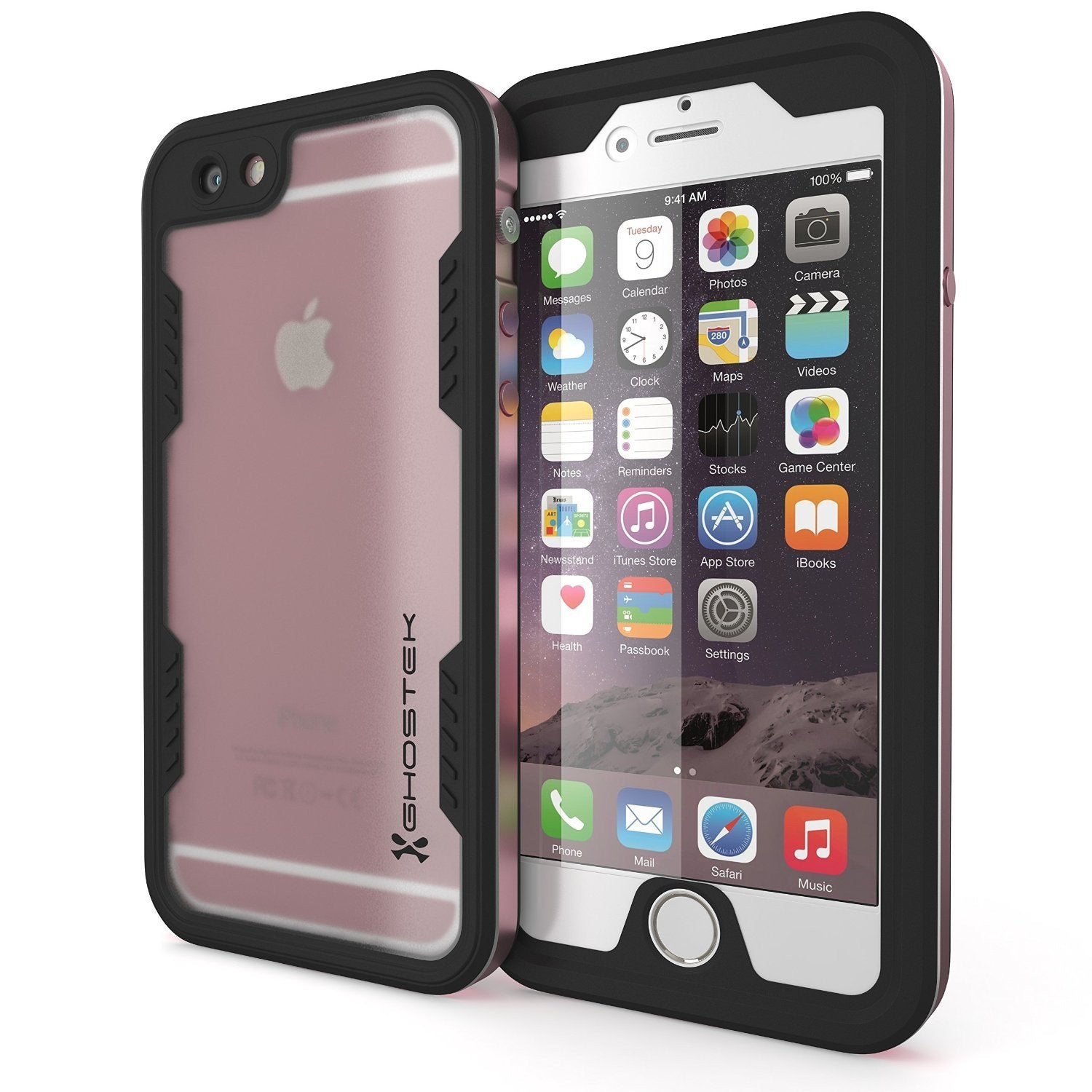 iPhone 6+/6S+ Plus Waterproof Case, Ghostek Atomic 2.0 Pink w/ Attached Screen Protector - PunkCase NZ