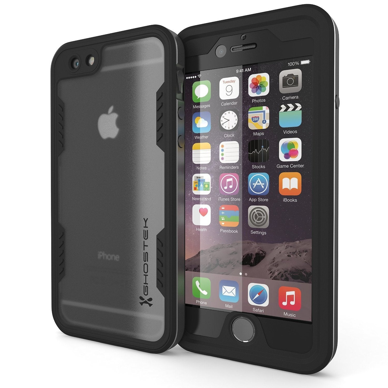 iPhone 6/6S Waterproof Case, Ghostek Atomic 2.0 Space Gray W/ Attached Screen Protector | Slim Fit