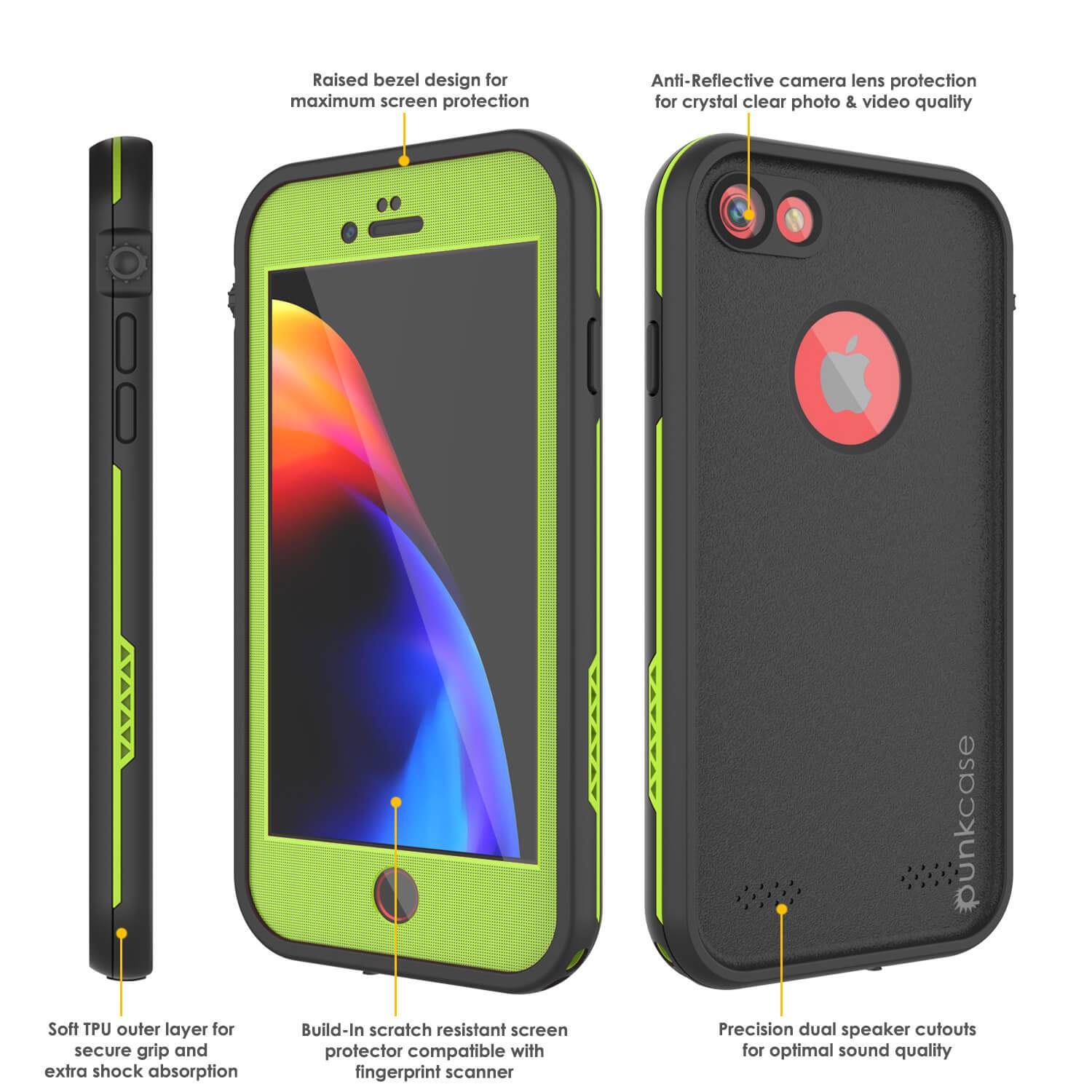 iPhone 7 Waterproof Case, Punkcase SpikeStar Light-Green Series | Thin Fit 6.6ft Underwater IP68 - PunkCase NZ