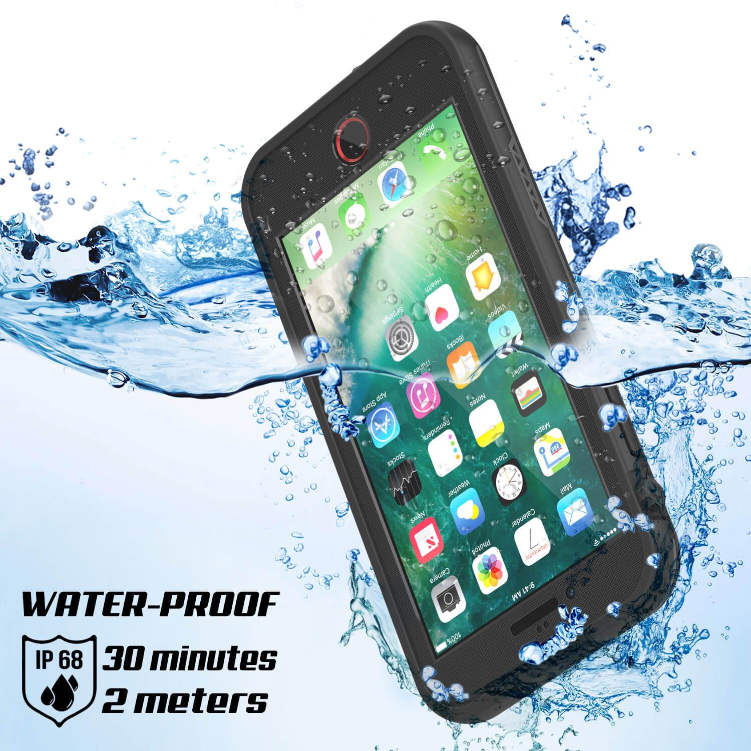 iPhone 8+ Plus Waterproof Case, Punkcase SpikeStar Black Series | Thin Fit 6.6ft Underwater IP68 - PunkCase NZ