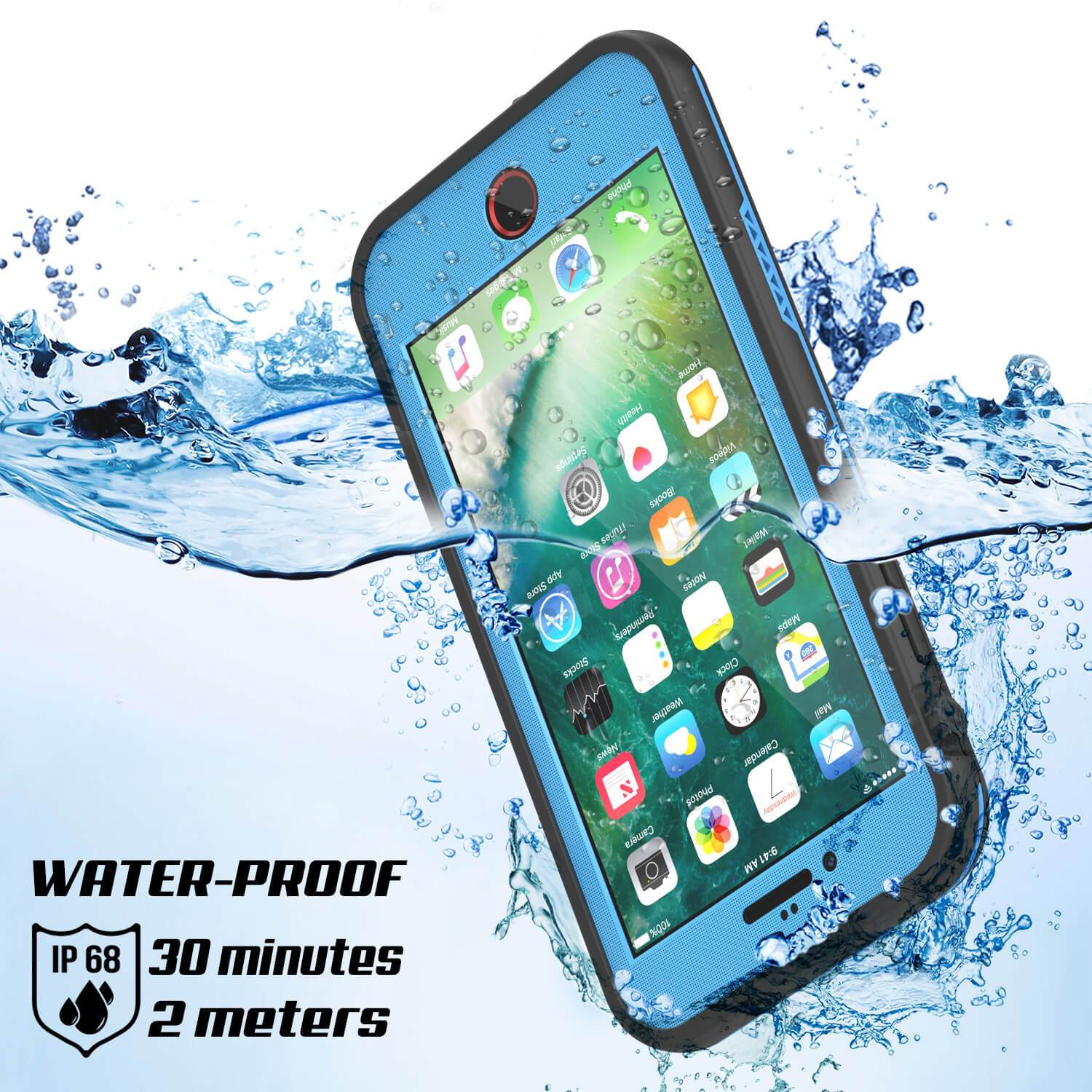 iPhone 8+ Plus Waterproof Case, Punkcase SpikeStar Light-Blue Series | Thin Fit 6.6ft Underwater IP68 - PunkCase NZ