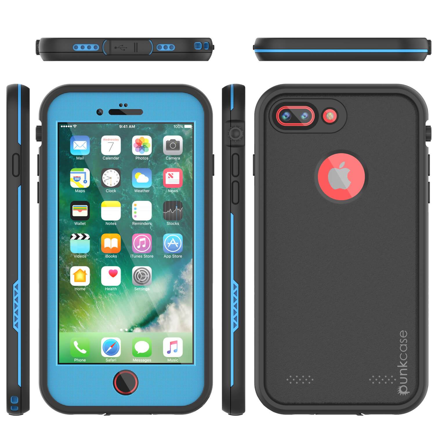 iPhone 8+ Plus Waterproof Case, Punkcase SpikeStar Light-Blue Series | Thin Fit 6.6ft Underwater IP68 - PunkCase NZ