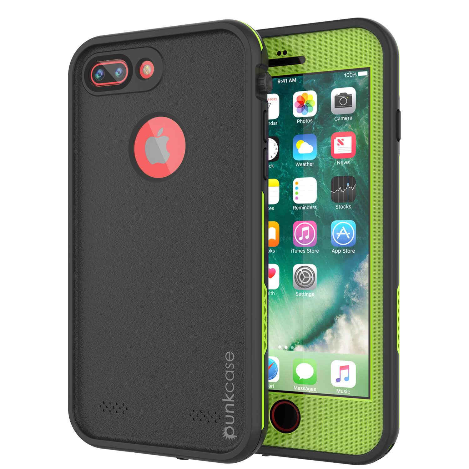 iPhone 8+ Plus Waterproof Case, Punkcase SpikeStar Light-Green Series | Thin Fit 6.6ft Underwater IP68
