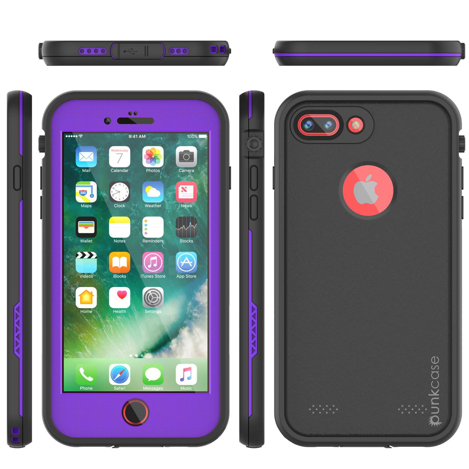 iPhone 8+ Plus Waterproof Case, Punkcase SpikeStar Purple Series | Thin Fit 6.6ft Underwater IP68 - PunkCase NZ