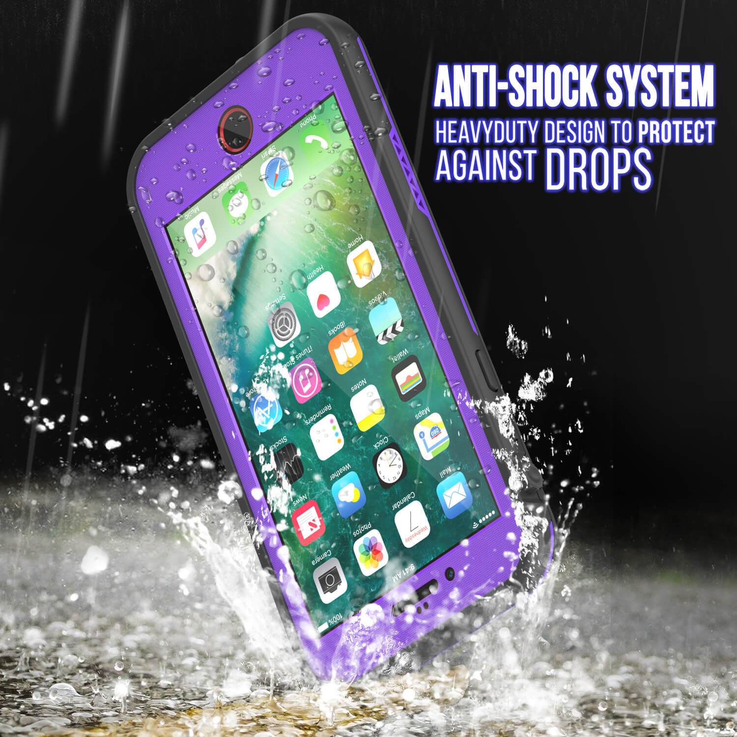iPhone 8+ Plus Waterproof Case, Punkcase SpikeStar Purple Series | Thin Fit 6.6ft Underwater IP68 - PunkCase NZ