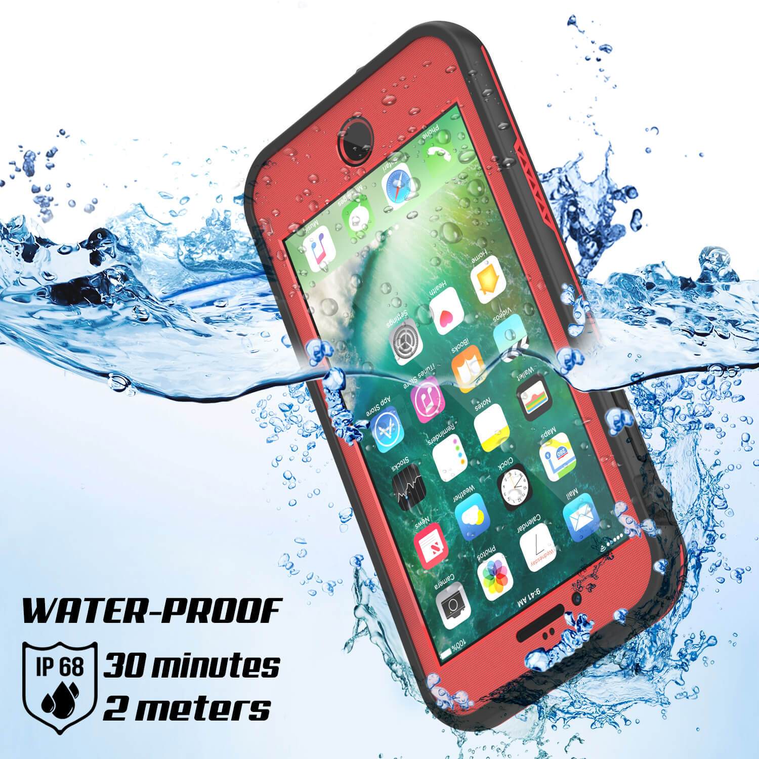iPhone 8+ Plus Waterproof Case, Punkcase SpikeStar Red Series | Thin Fit 6.6ft Underwater IP68 - PunkCase NZ