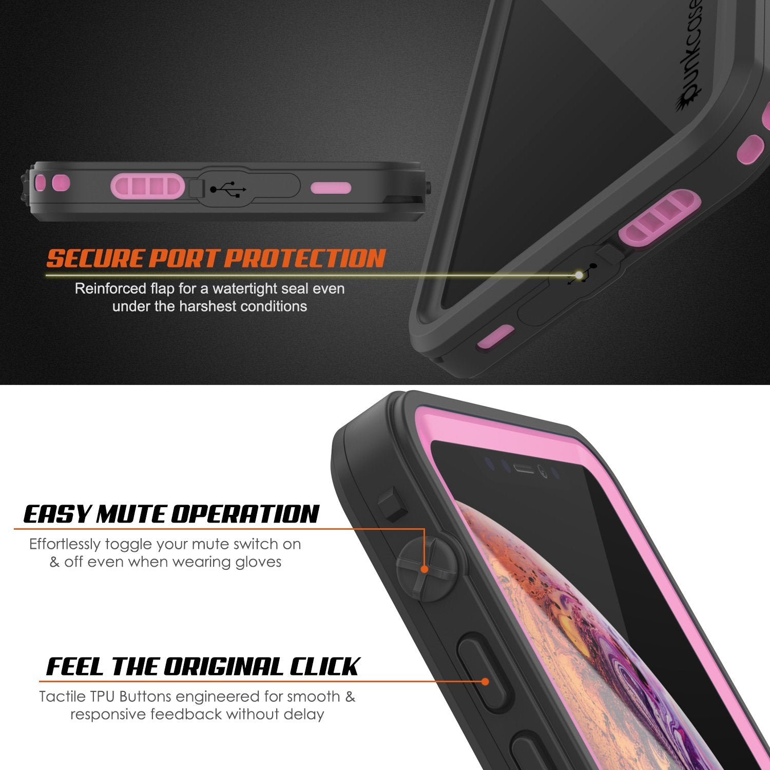 iPhone XR Waterproof Case, Punkcase [Extreme Series] Armor Cover W/ Built In Screen Protector [Pink] - PunkCase NZ