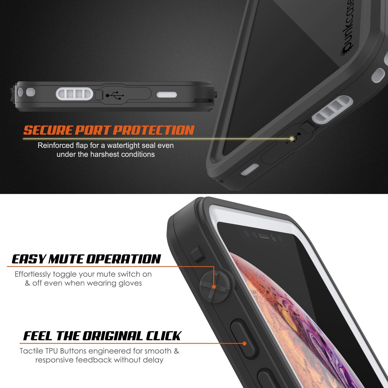 iPhone XR Waterproof Case, Punkcase [Extreme Series] Armor Cover W/ Built In Screen Protector [White] - PunkCase NZ