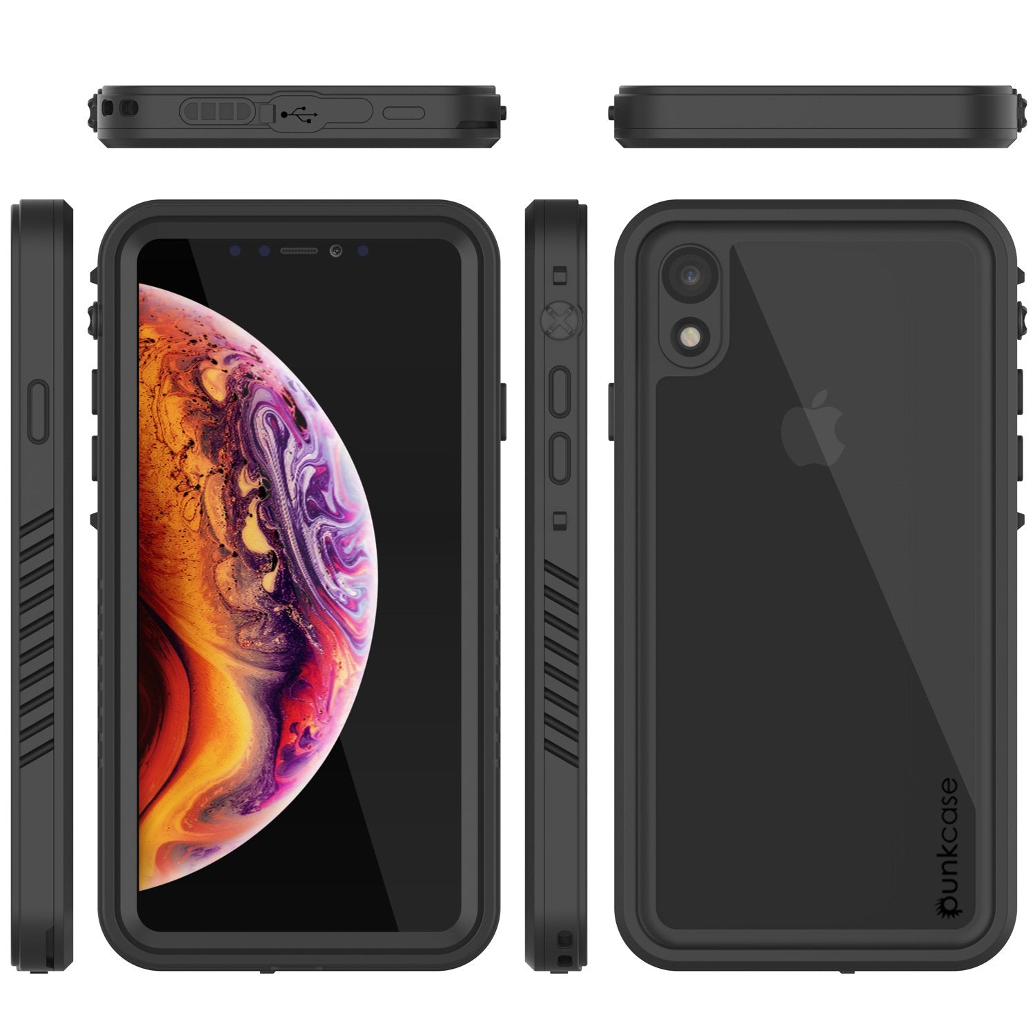 iPhone XR Waterproof Case, Punkcase [Extreme Series] Armor Cover W/ Built In Screen Protector [Black] - PunkCase NZ