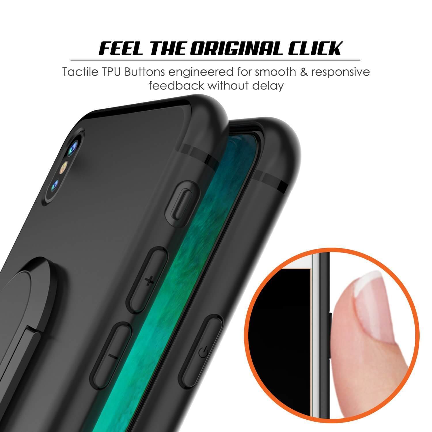 iPhone XS Case, Punkcase Magnetix Protective TPU Cover W/ Kickstand, Tempered Glass Screen Protector [Black] - PunkCase NZ