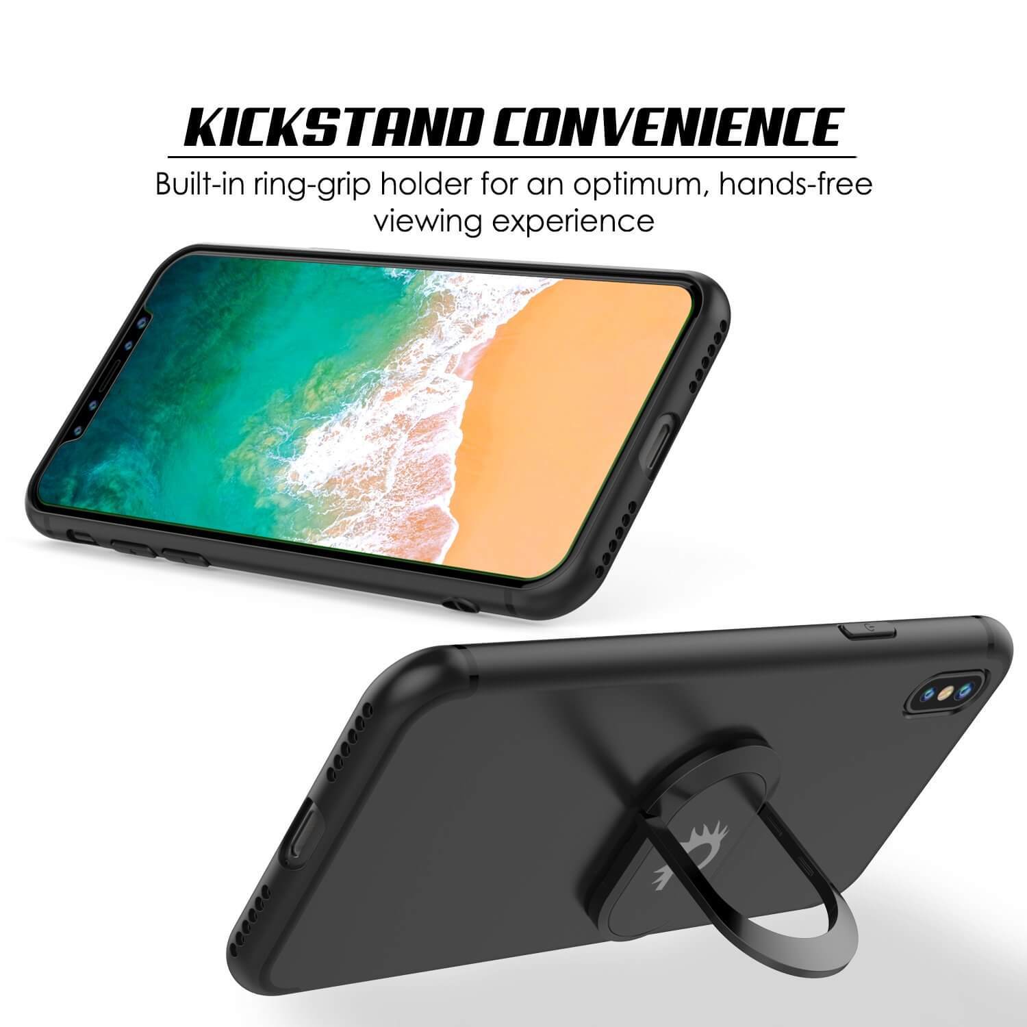 iPhone XS Case, Punkcase Magnetix Protective TPU Cover W/ Kickstand, Tempered Glass Screen Protector [Black] - PunkCase NZ