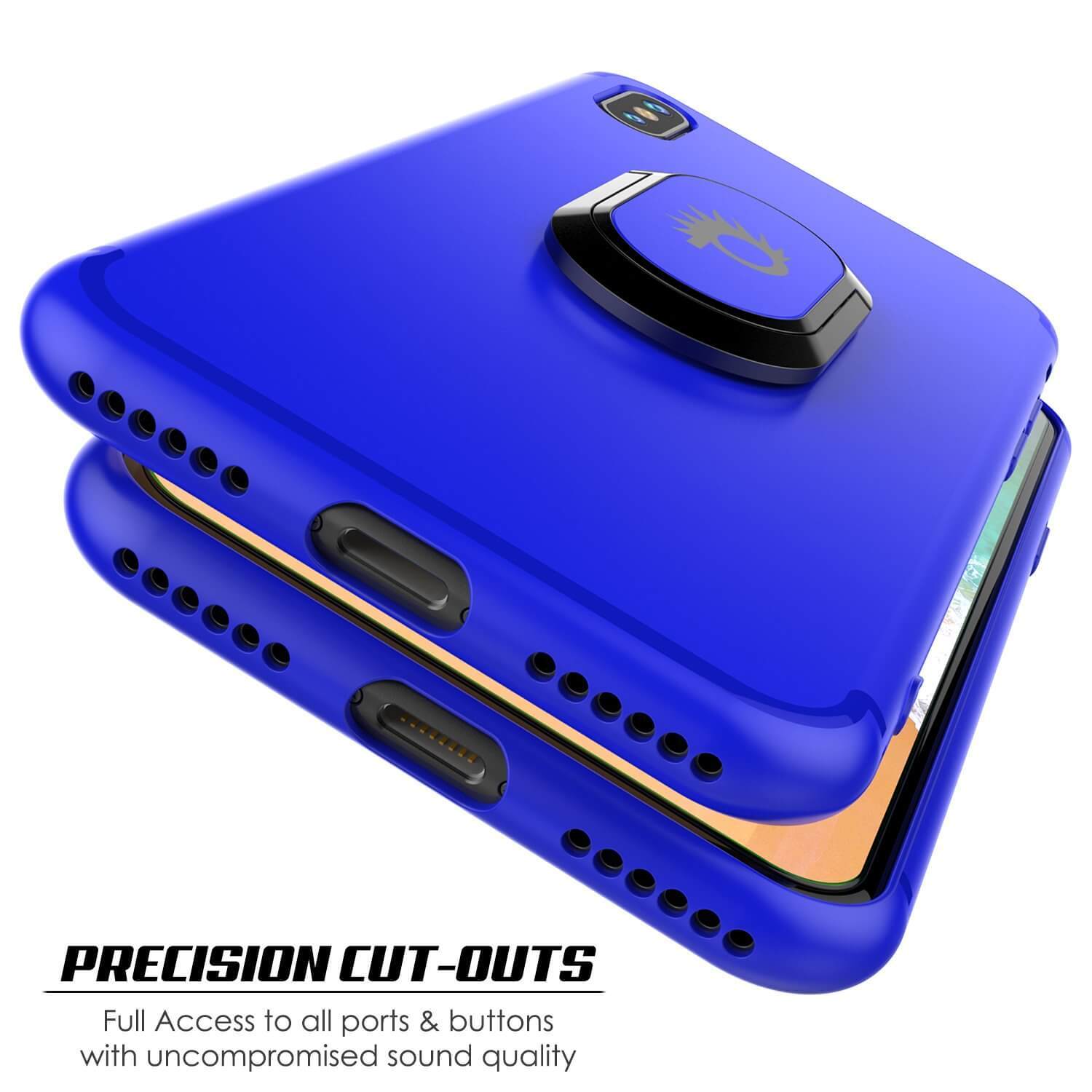 iPhone XS Case, Punkcase Magnetix Protective TPU Cover W/ Kickstand, Tempered Glass Screen Protector [Blue] - PunkCase NZ