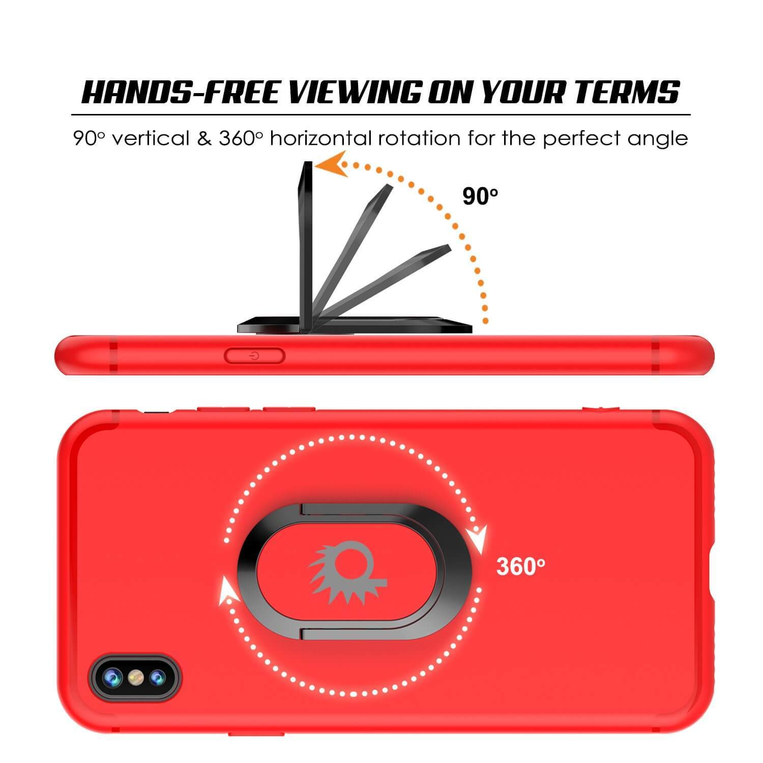 iPhone XS Case, Punkcase Magnetix Protective TPU Cover W/ Kickstand, Tempered Glass Screen Protector [Red] - PunkCase NZ