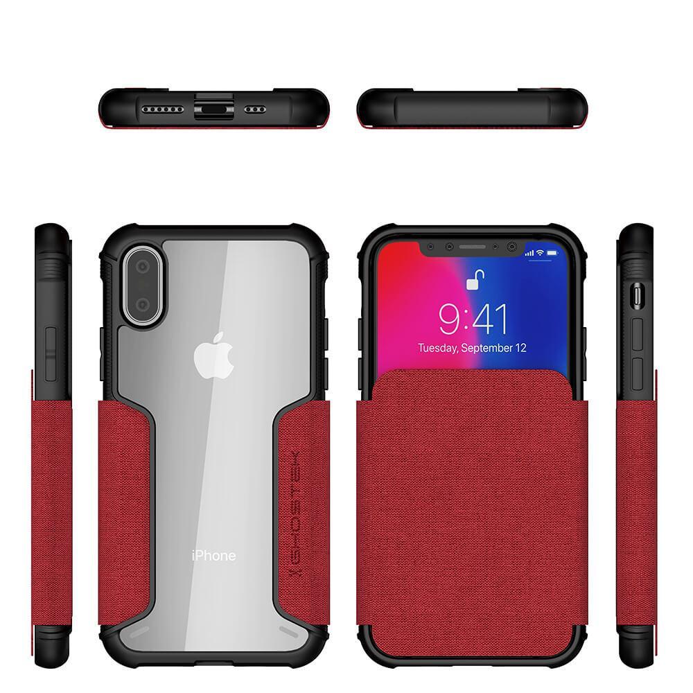 iPhone Xs Max Case, Ghostek Exec 3 Series for iPhone Xs Max / iPhone Pro Protective Wallet Case [RED] - PunkCase NZ