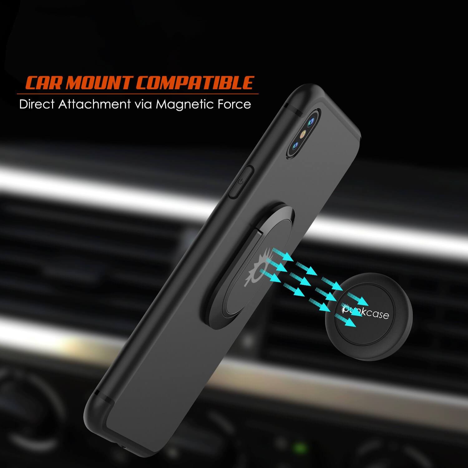 iPhone XS Max Case, Punkcase Magnetix Protective TPU Cover W/ Kickstand, Tempered Glass Screen Protector [Black] - PunkCase NZ