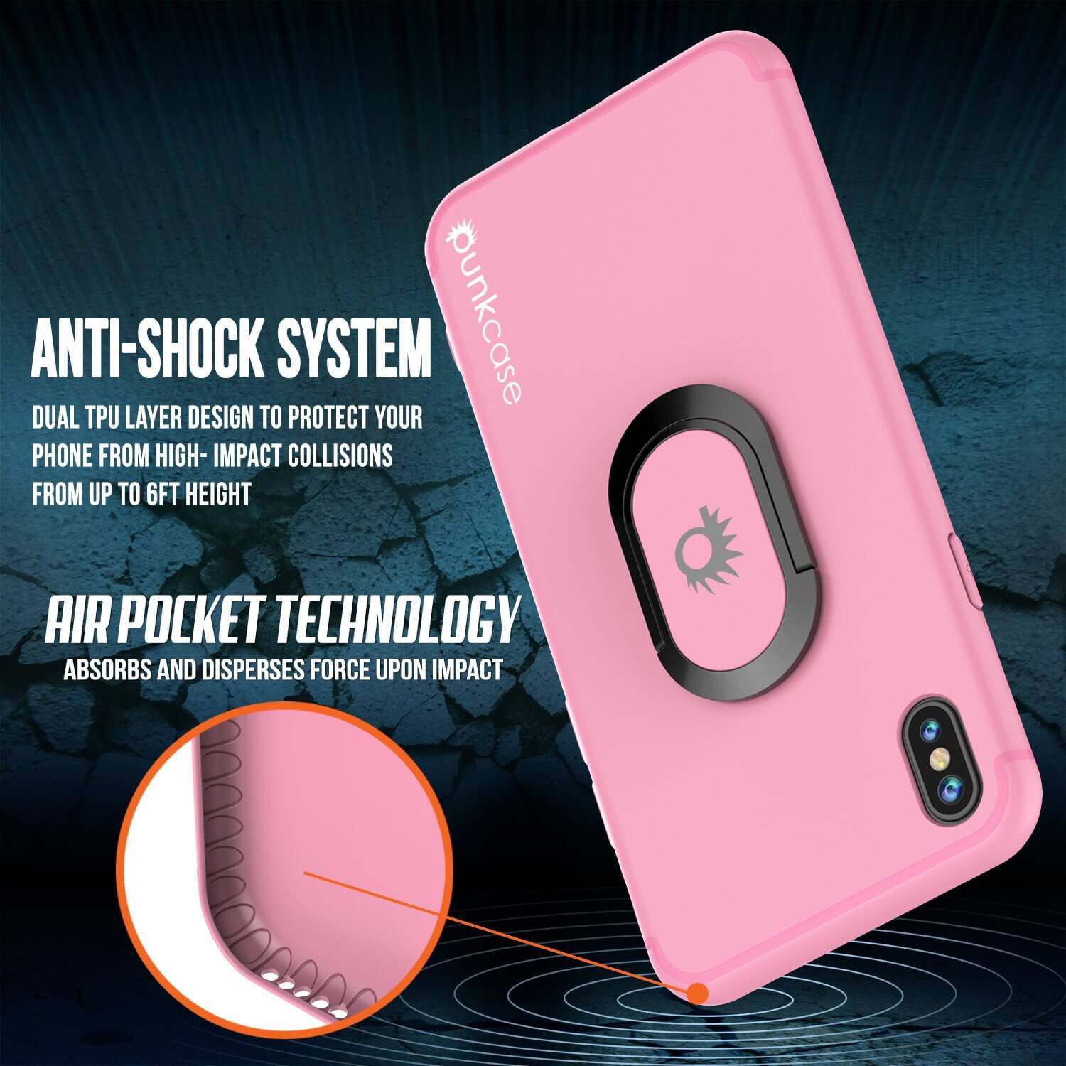 iPhone XS Max Case, Punkcase Magnetix Protective TPU Cover W/ Kickstand, Tempered Glass Screen Protector [Pink] - PunkCase NZ