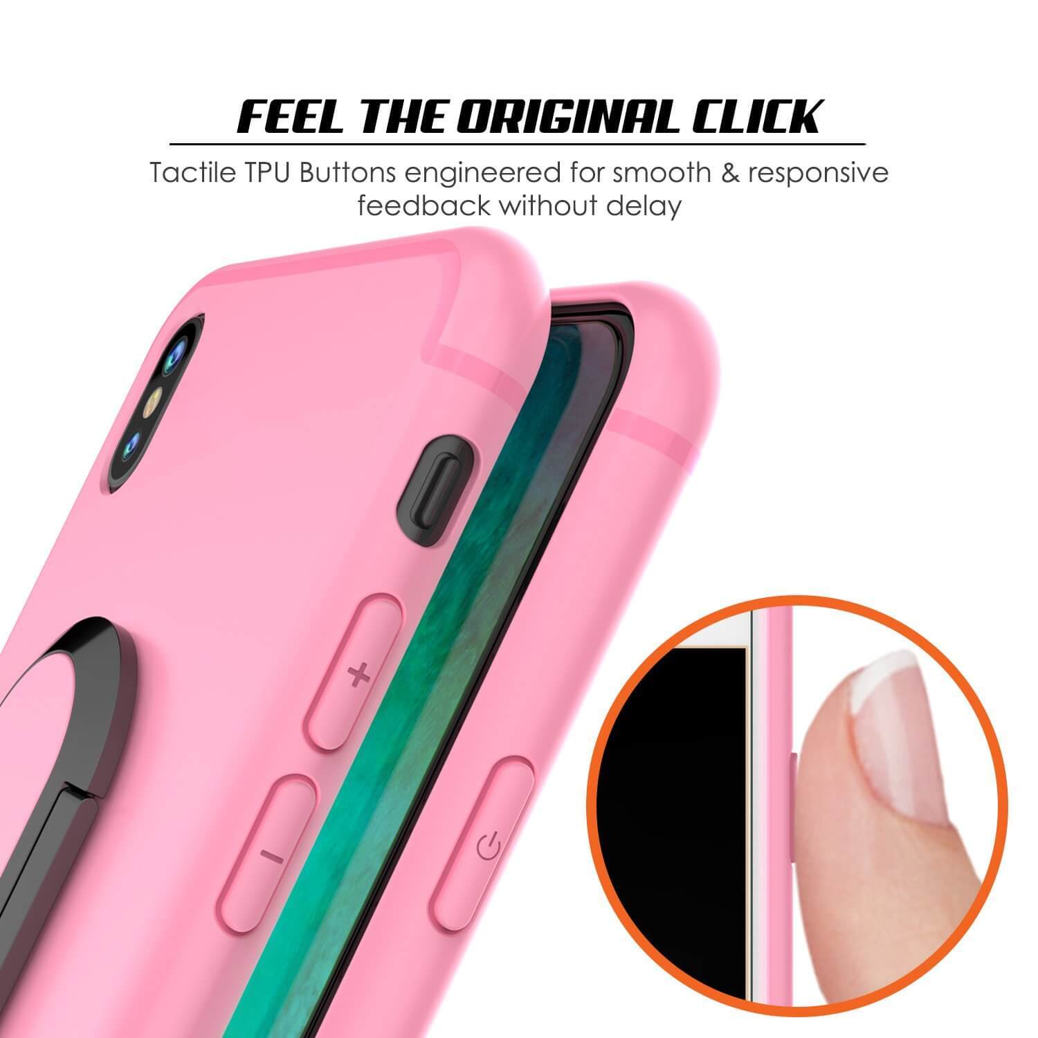iPhone XS Max Case, Punkcase Magnetix Protective TPU Cover W/ Kickstand, Tempered Glass Screen Protector [Pink] - PunkCase NZ
