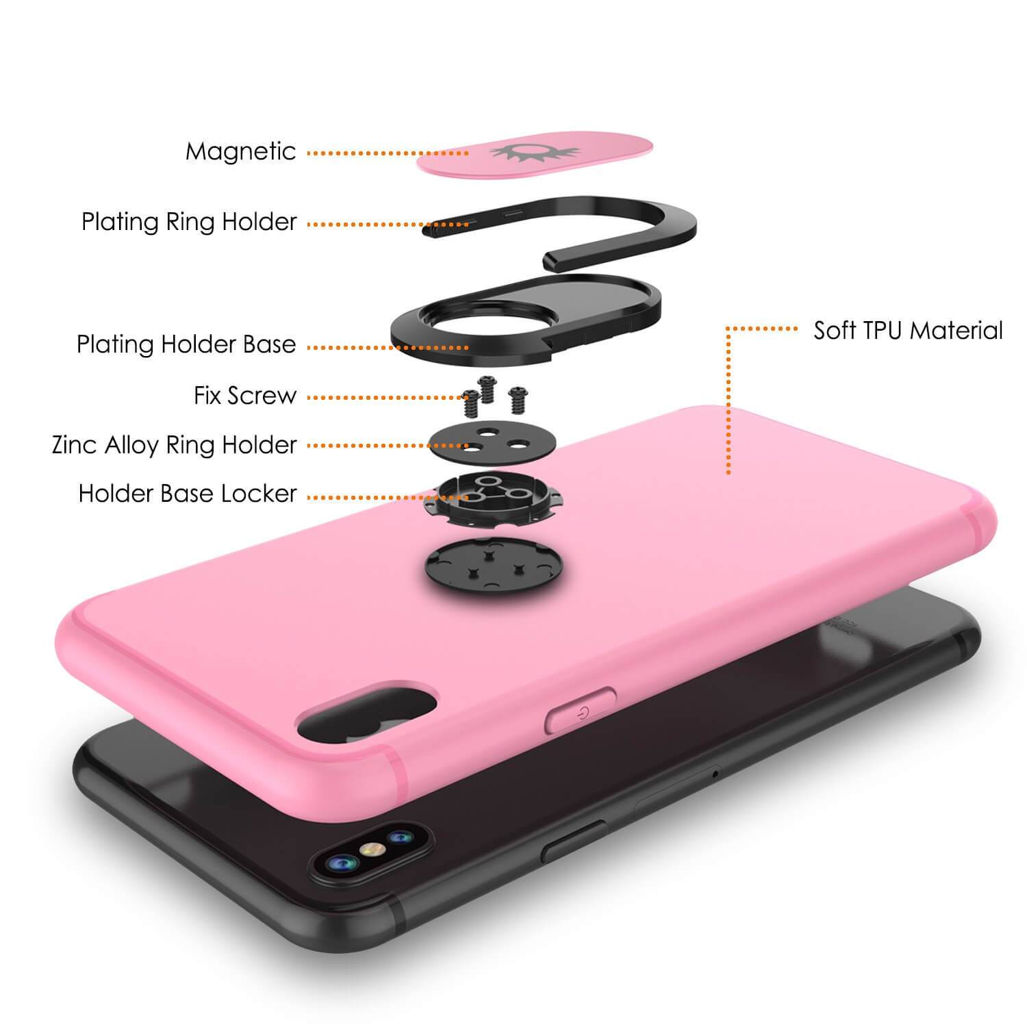 iPhone XS Max Case, Punkcase Magnetix Protective TPU Cover W/ Kickstand, Tempered Glass Screen Protector [Pink] - PunkCase NZ