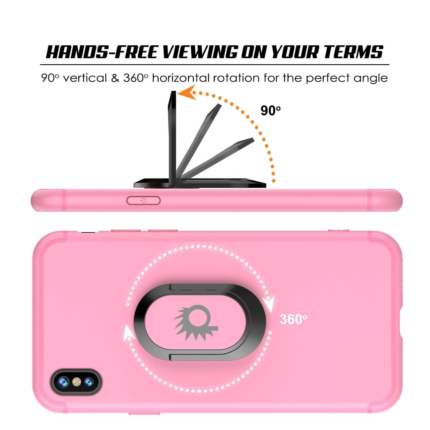 iPhone XS Max Case, Punkcase Magnetix Protective TPU Cover W/ Kickstand, Tempered Glass Screen Protector [Pink] - PunkCase NZ