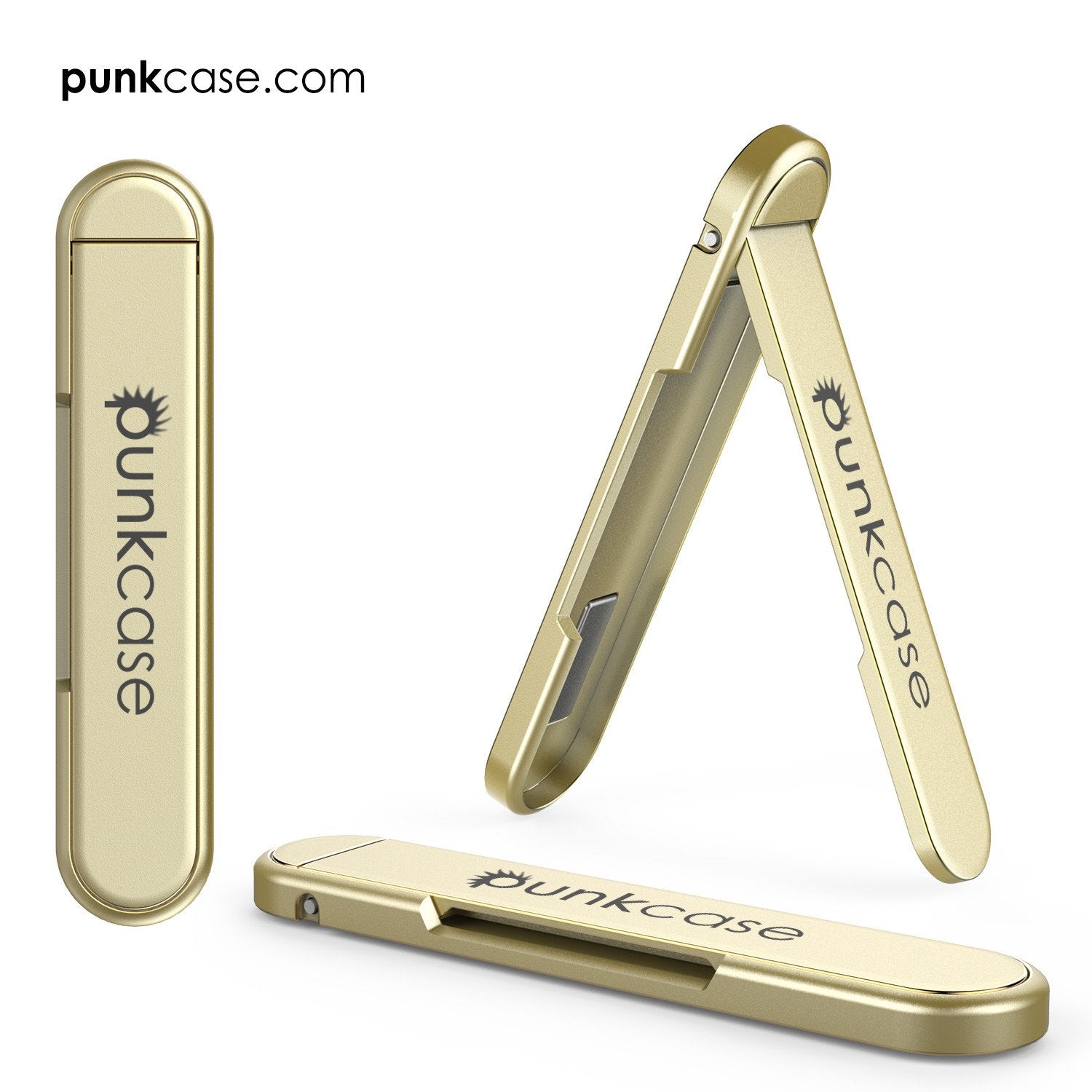 PUNKCASE FlickStick Universal Cell Phone Kickstand for all Mobile Phones & Cases with Flat Backs, One Finger Operation (Gold) - PunkCase NZ