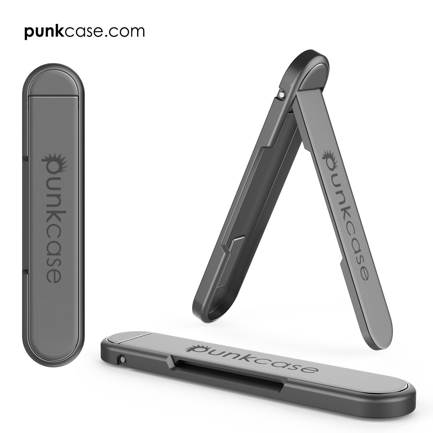 PUNKCASE FlickStick Universal Cell Phone Kickstand for all Mobile Phones & Cases with Flat Backs, One Finger Operation (Charcoal) - PunkCase NZ