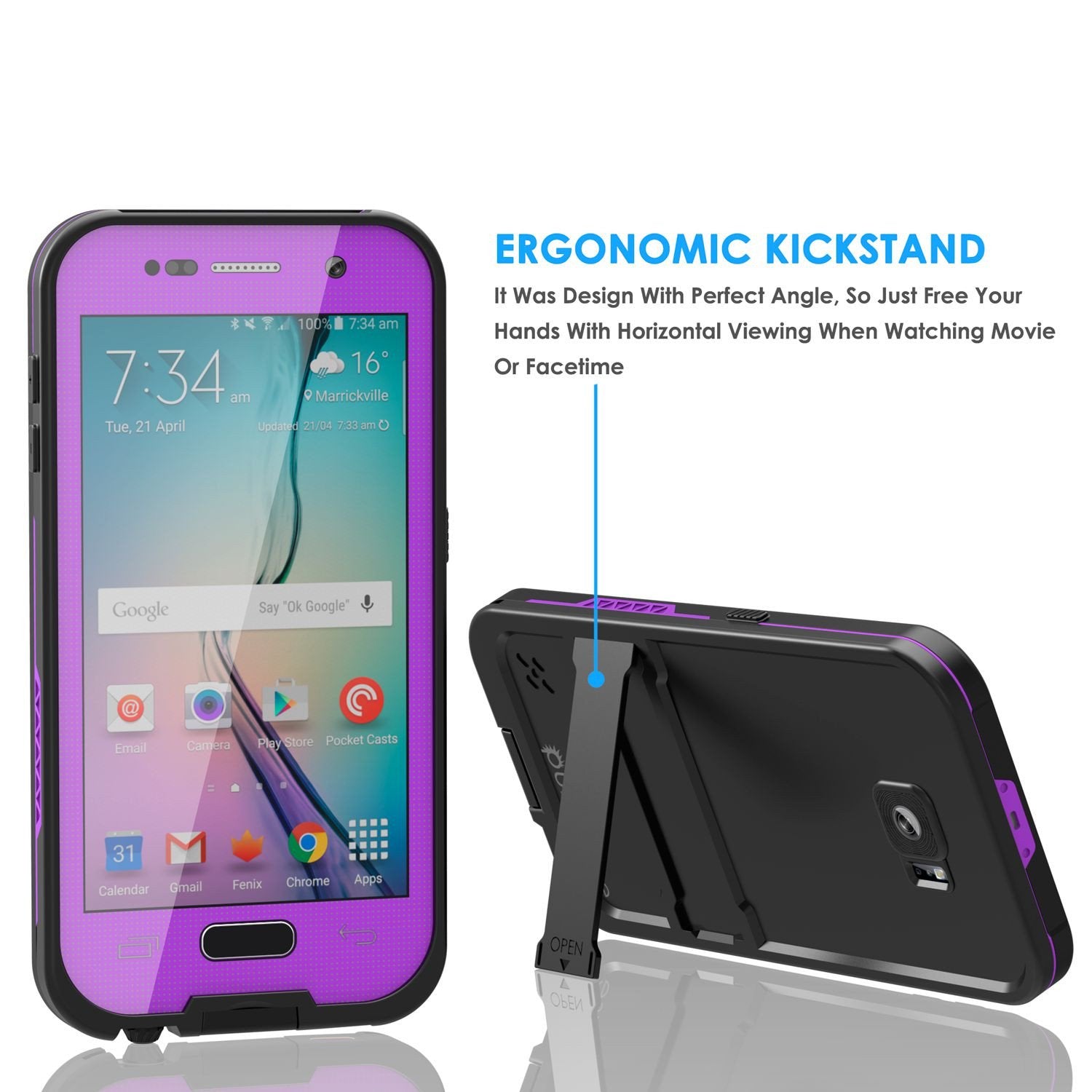 Galaxy S6 Waterproof Case, PunkCase SpikeStar Purple Water/Shock/Dirt/Snow Proof | Lifetime Warranty - PunkCase NZ