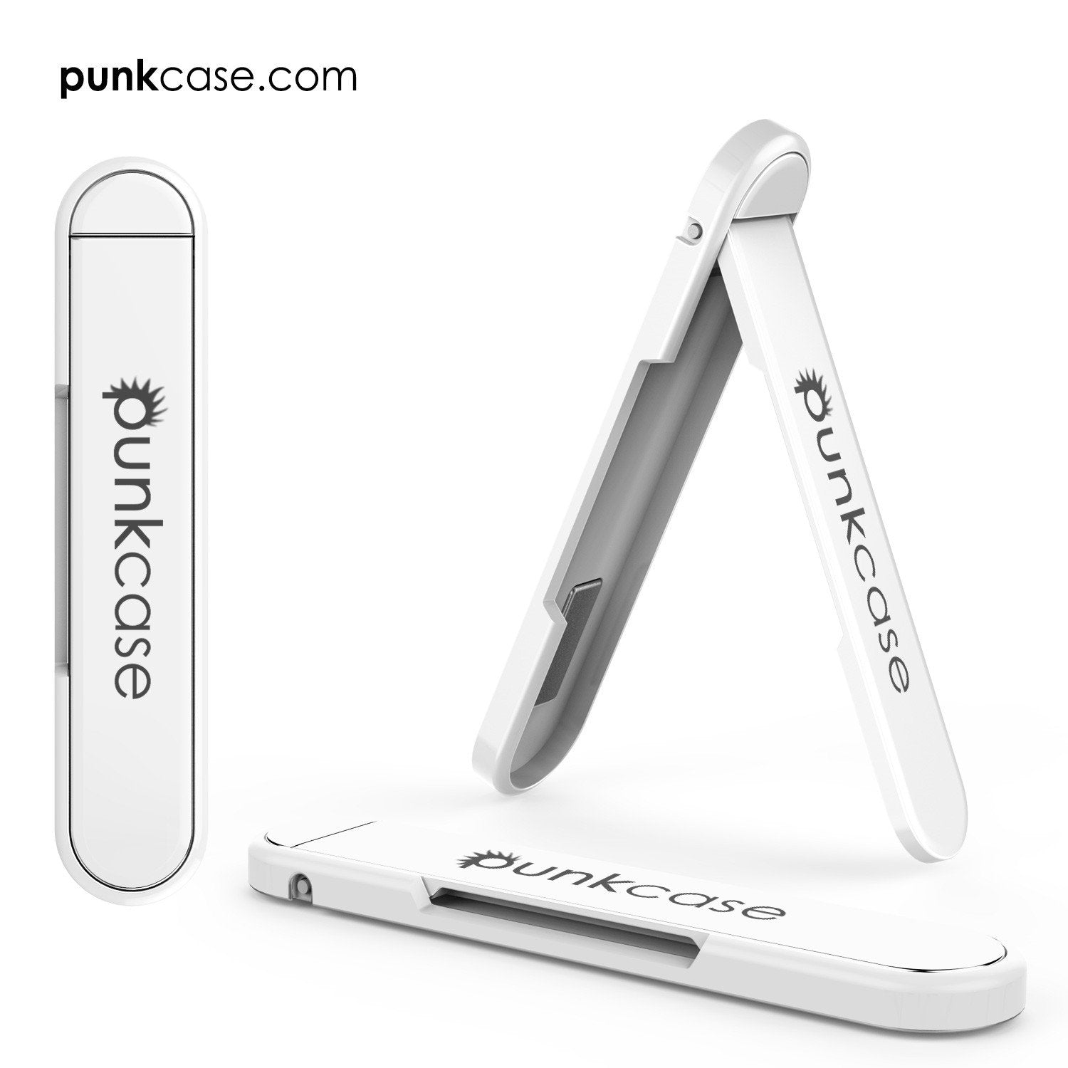 PUNKCASE FlickStick Universal Cell Phone Kickstand for all Mobile Phones & Cases with Flat Backs, One Finger Operation (White) - PunkCase NZ