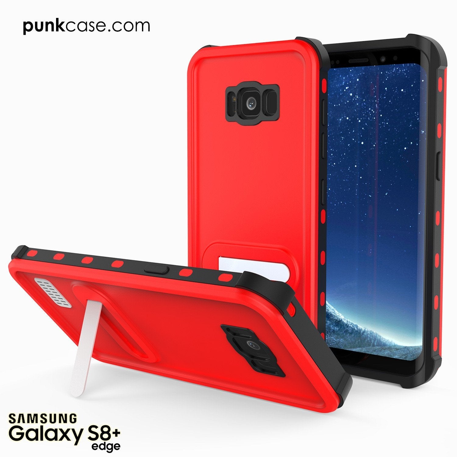 Galaxy S8 Plus Waterproof Case, Punkcase KickStud Red Series [Slim Fit] [IP68 Certified] [Shockproof] [Snowproof] Armor Cover. - PunkCase NZ
