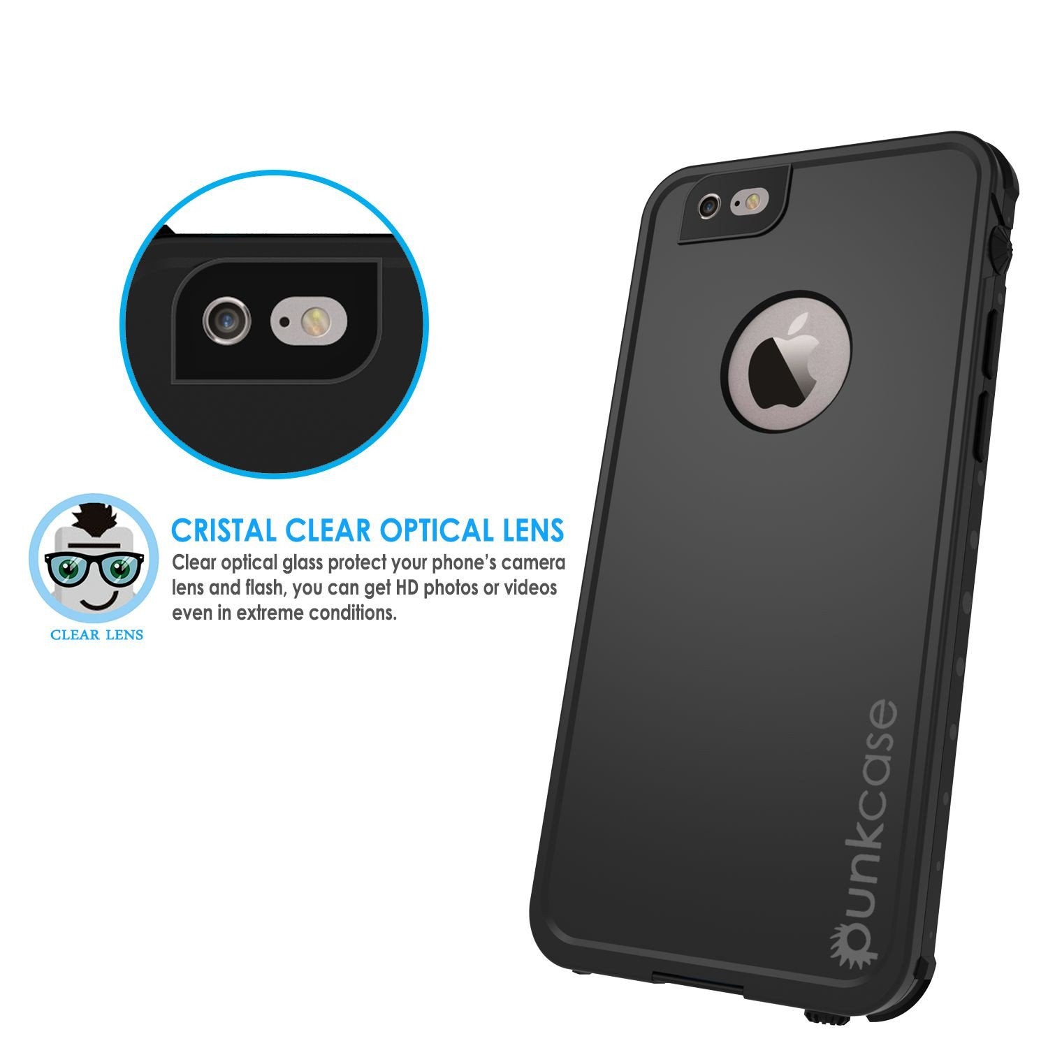 iPhone 6s/6 Waterproof Case PunkCase StudStar Black w/ Attached Screen Protector | Lifetime Warranty - PunkCase NZ