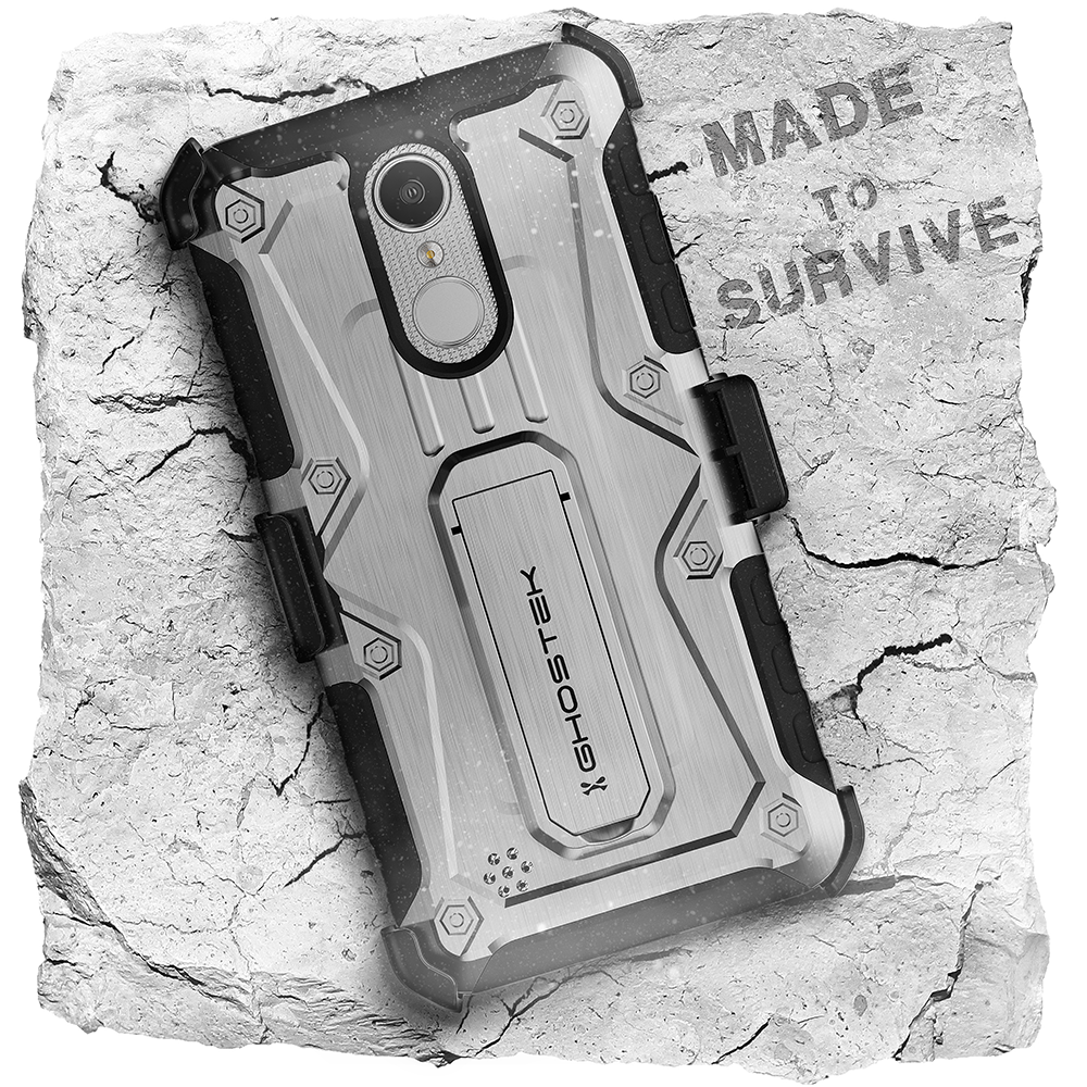 LG K8 2018 / Aristo 2 / Tribute Dynasty Rugged Heavy Duty Case | Iron Armor Series [Grey] - PunkCase NZ