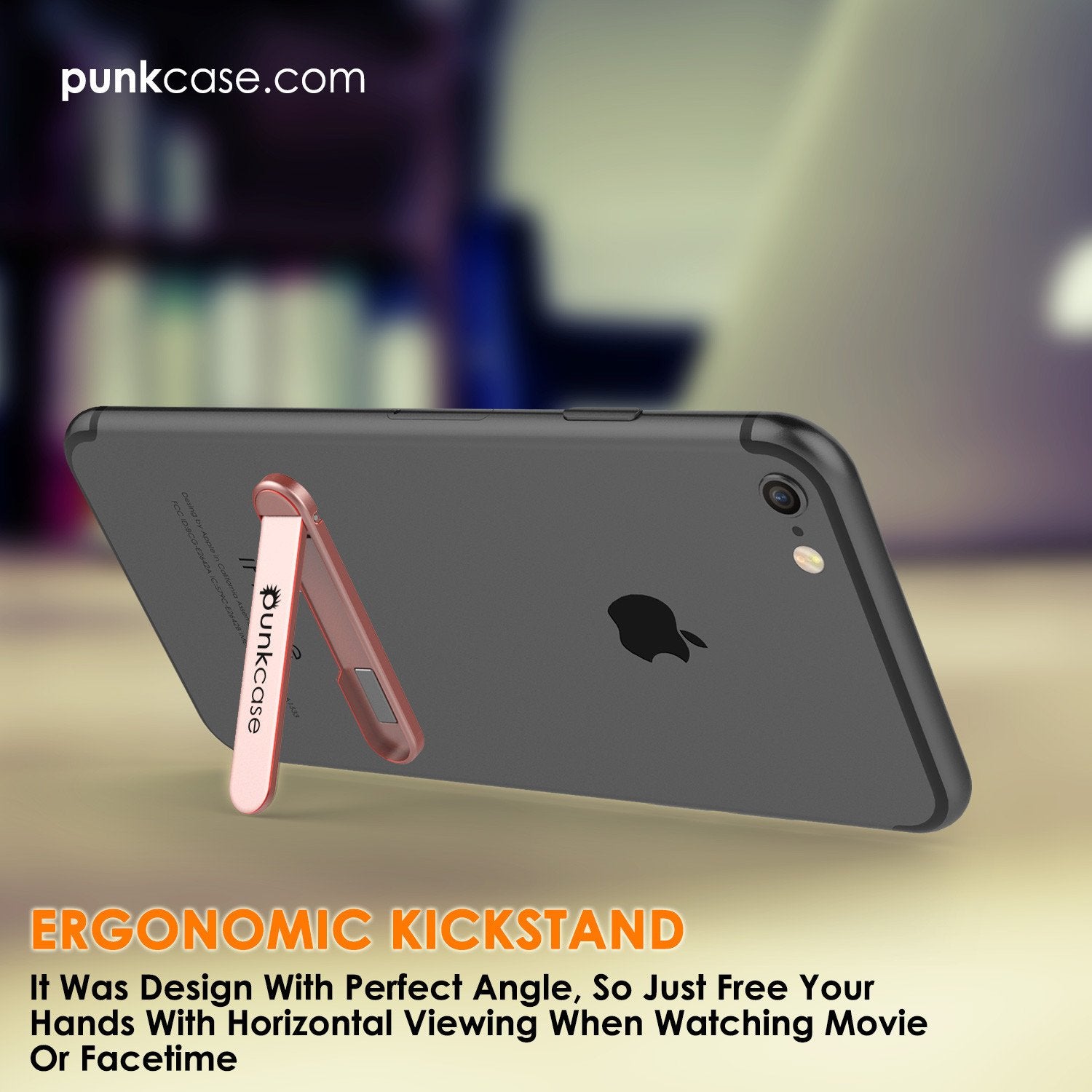PUNKCASE FlickStick Universal Cell Phone Kickstand for all Mobile Phones & Cases with Flat Backs, One Finger Operation (Rose Gold) - PunkCase NZ