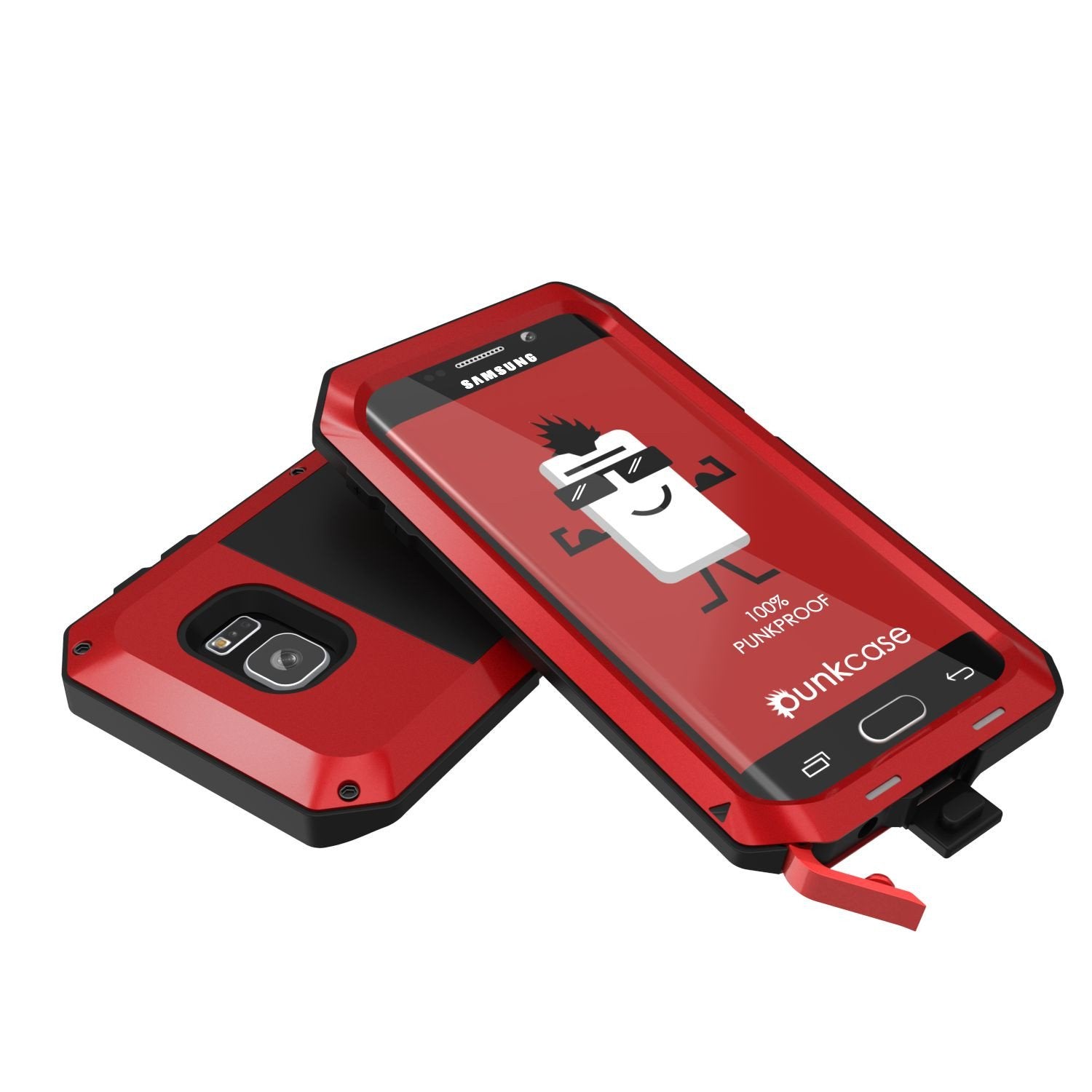 Galaxy S7 EDGE  Case, PUNKcase Metallic Red Shockproof  Slim Metal Armor Case - PunkCase NZ