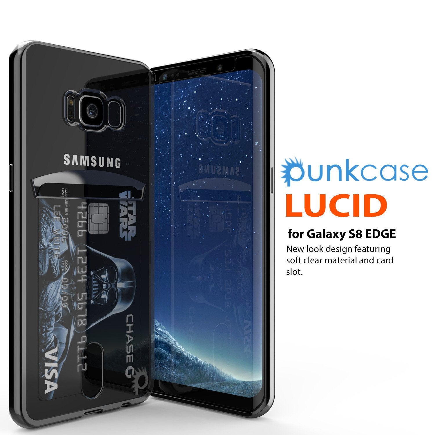 Galaxy S8 Case, PUNKCASE® LUCID Black Series | Card Slot | SHIELD Screen Protector | Ultra fit - PunkCase NZ