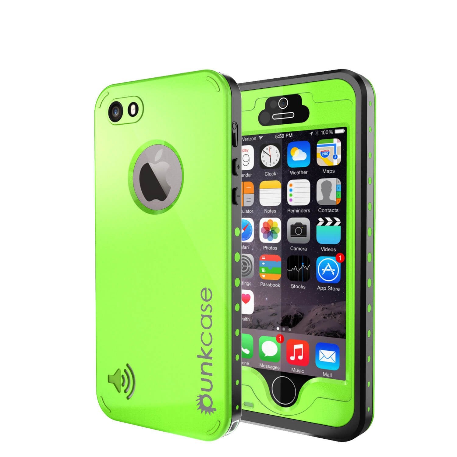 iPhone 5S/5 Waterproof Case, PunkCase StudStar Light Green Case Water/ShockProof | Lifetime Warranty