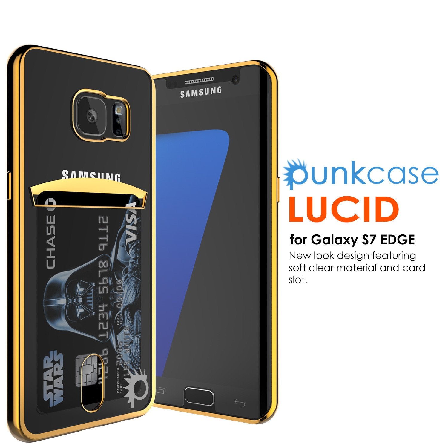 Galaxy S7 EDGE Case, PUNKCASE® LUCID Gold Series | Card Slot | SHIELD Screen Protector | Ultra fit - PunkCase NZ