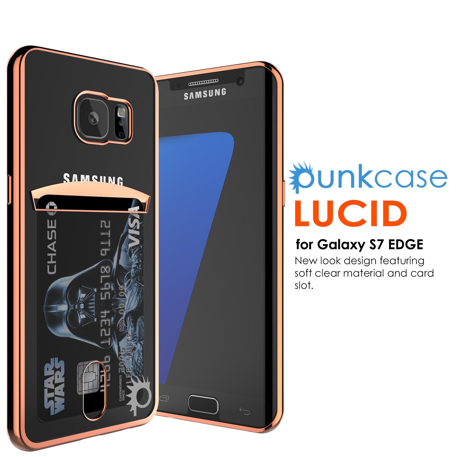 Galaxy S7 EDGE Case, PUNKCASE® LUCID Rose Gold Series | Card Slot | SHIELD Screen Protector - PunkCase NZ