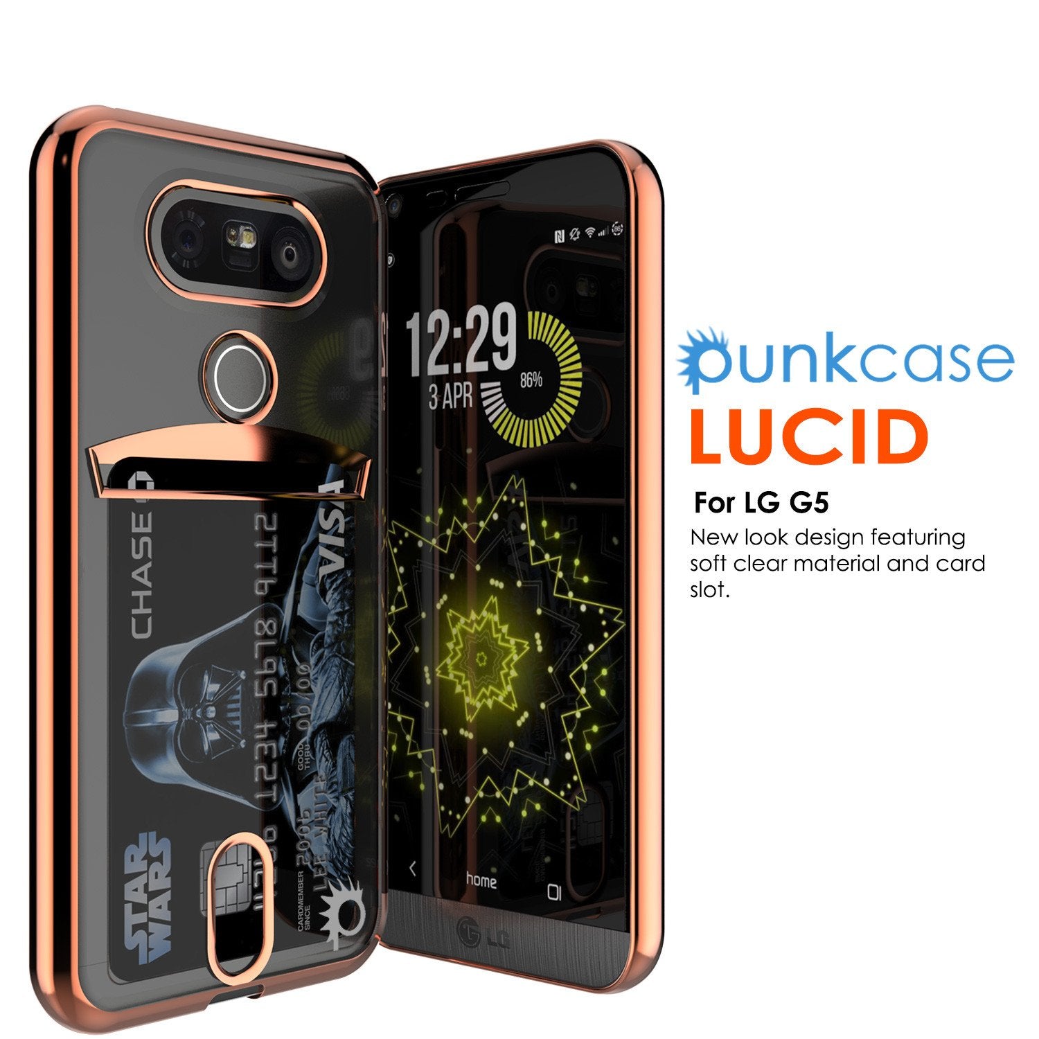 LG G5 Case, PUNKCASE® Rose Gold LUCID  Series | Card Slot | PUNK SHIELD Screen Protector - PunkCase NZ