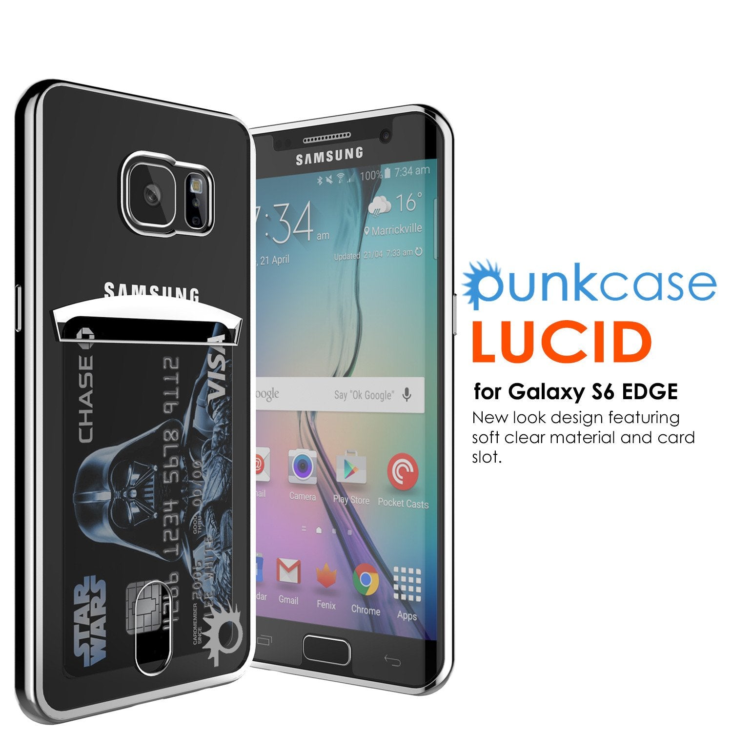 Galaxy S6 EDGE Case, PUNKCASE® LUCID Silver Series | Card Slot | SHIELD Screen Protector | Ultra fit - PunkCase NZ