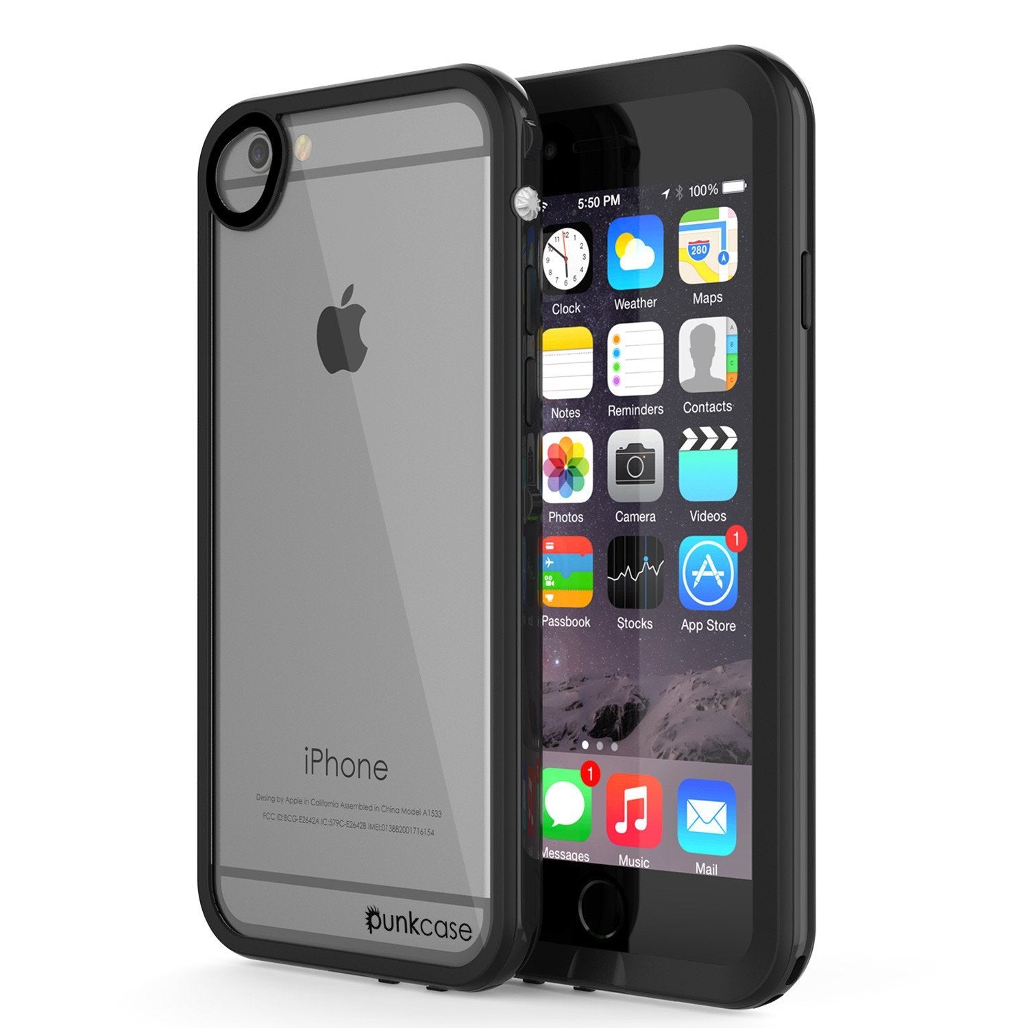 Apple iPhone 8 Waterproof Case, PUNKcase CRYSTAL 2.0 Black W/ Attached Screen Protector  | Warranty - PunkCase NZ