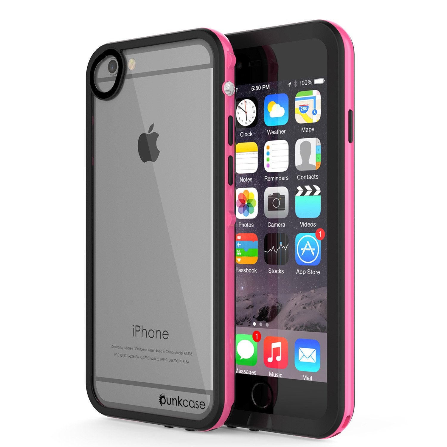 Apple iPhone 7 Waterproof Case, PUNKcase CRYSTAL 2.0 Pink W/ Attached Screen Protector  | Warranty - PunkCase NZ