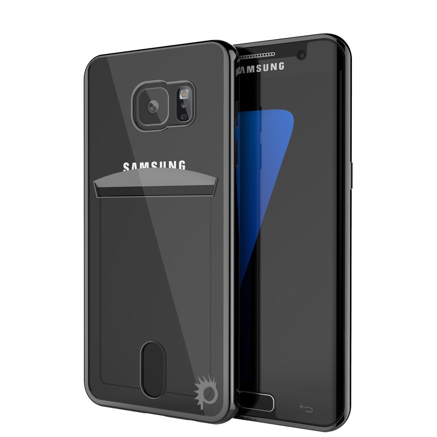 Galaxy S7 Case, PUNKCASE® LUCID Black Series | Card Slot | SHIELD Screen Protector | Ultra fit
