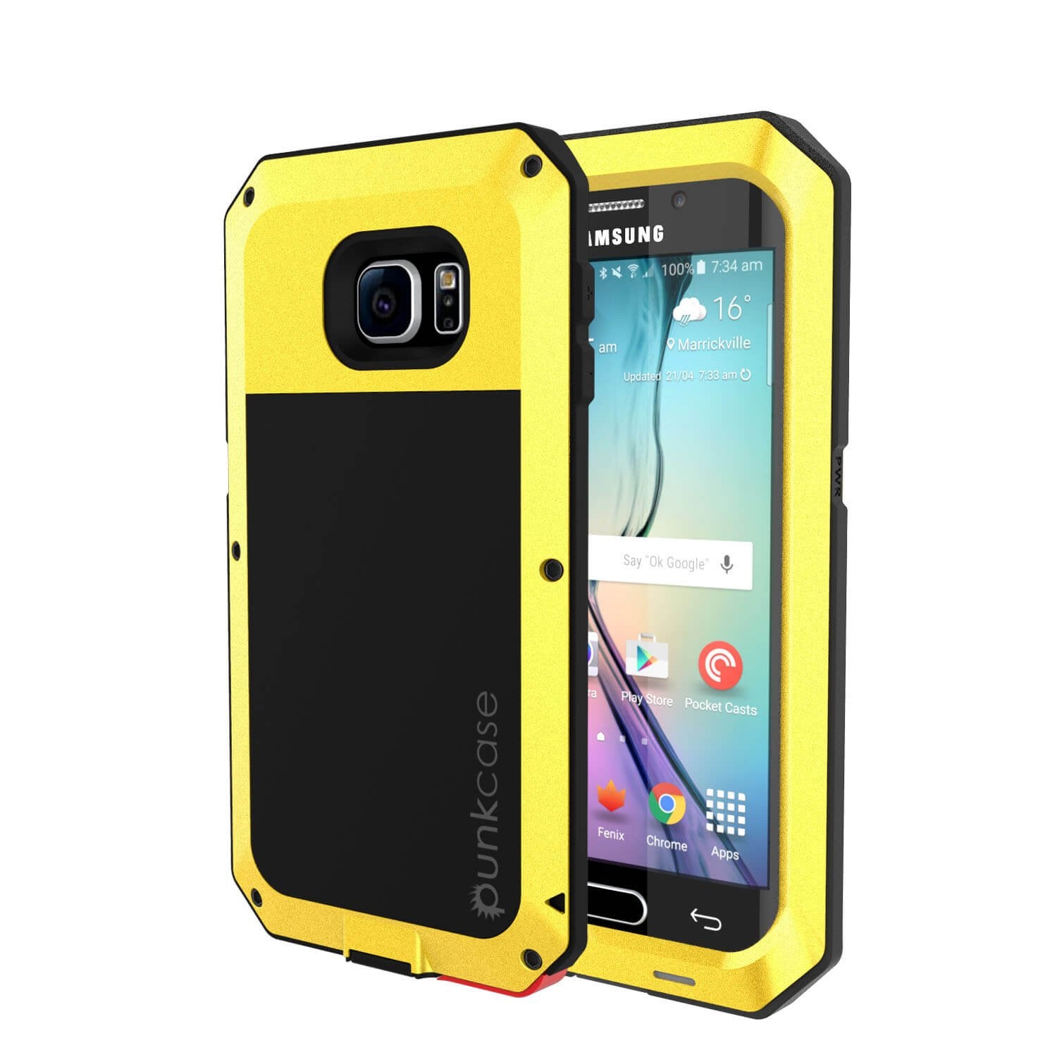 Galaxy S6 EDGE+ Plus  Case, PUNKcase Metallic Neon Shockproof  Slim Metal Armor Case