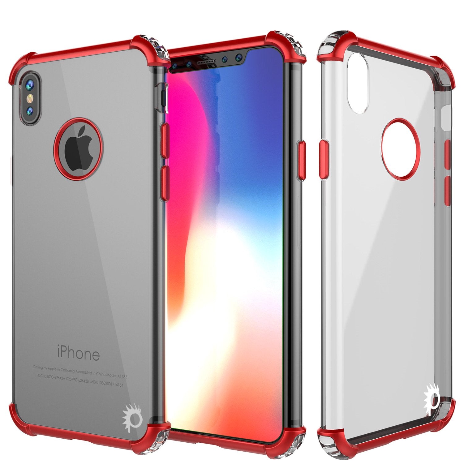 iPhone X Case, Punkcase [BLAZE SERIES] Protective Cover W/ PunkShield Screen Protector [Shockproof] [Slim Fit] for Apple iPhone 10 [Red]