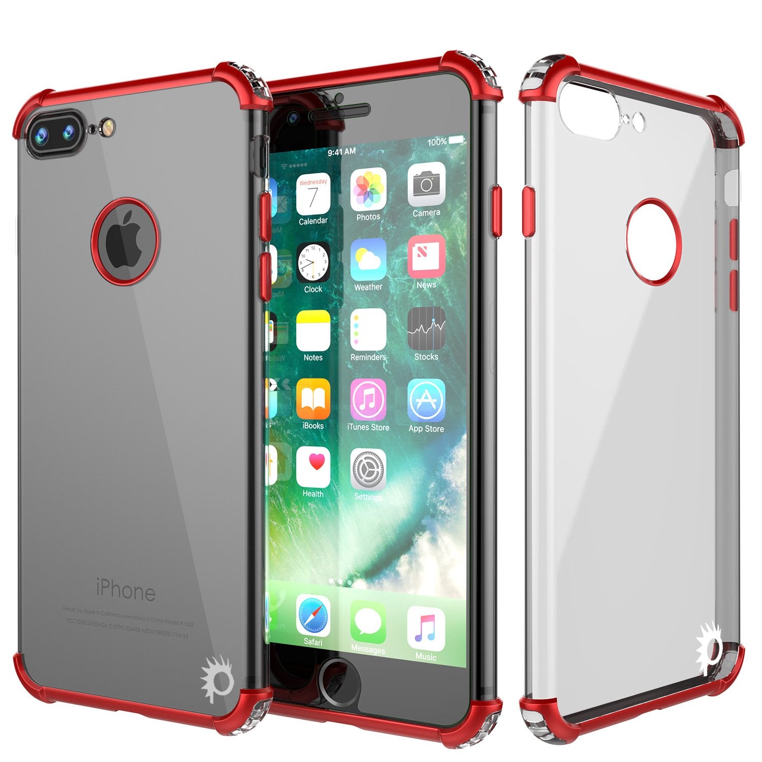 iPhone 8 PLUS Case, Punkcase [BLAZE SERIES] Protective Cover W/ PunkShield Screen Protector [Shockproof] [Slim Fit] for Apple iPhone 7/8/6/6s PLUS [Red]