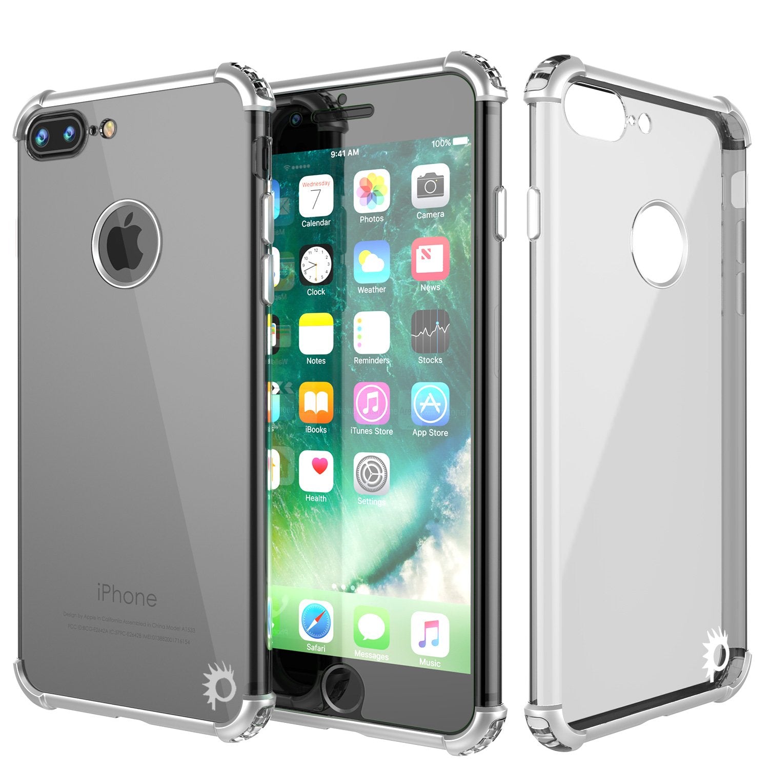 iPhone 8 PLUS Case, Punkcase [BLAZE SERIES] Protective Cover W/ PunkShield Screen Protector [Shockproof] [Slim Fit] for Apple iPhone 7/8/6/6s PLUS [Silver]