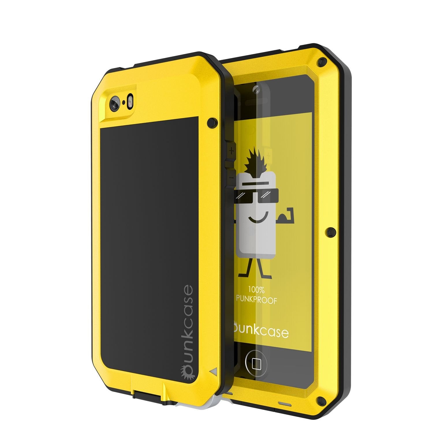iPhone SE/5/5s Case, Punkcase® METALLIC Series NEON w/ TEMPERED GLASS | Aluminum Frame